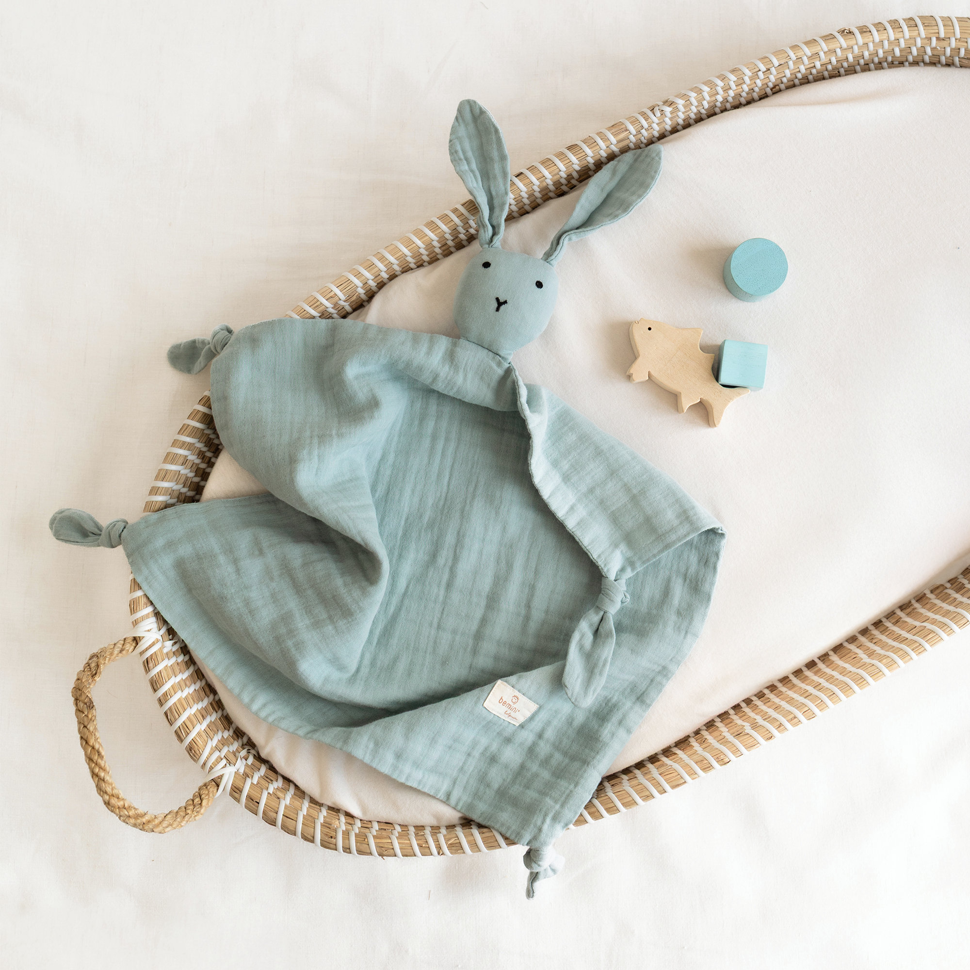 Bunny Cotton muslin 40x40 cm BUNNY Turquoise
