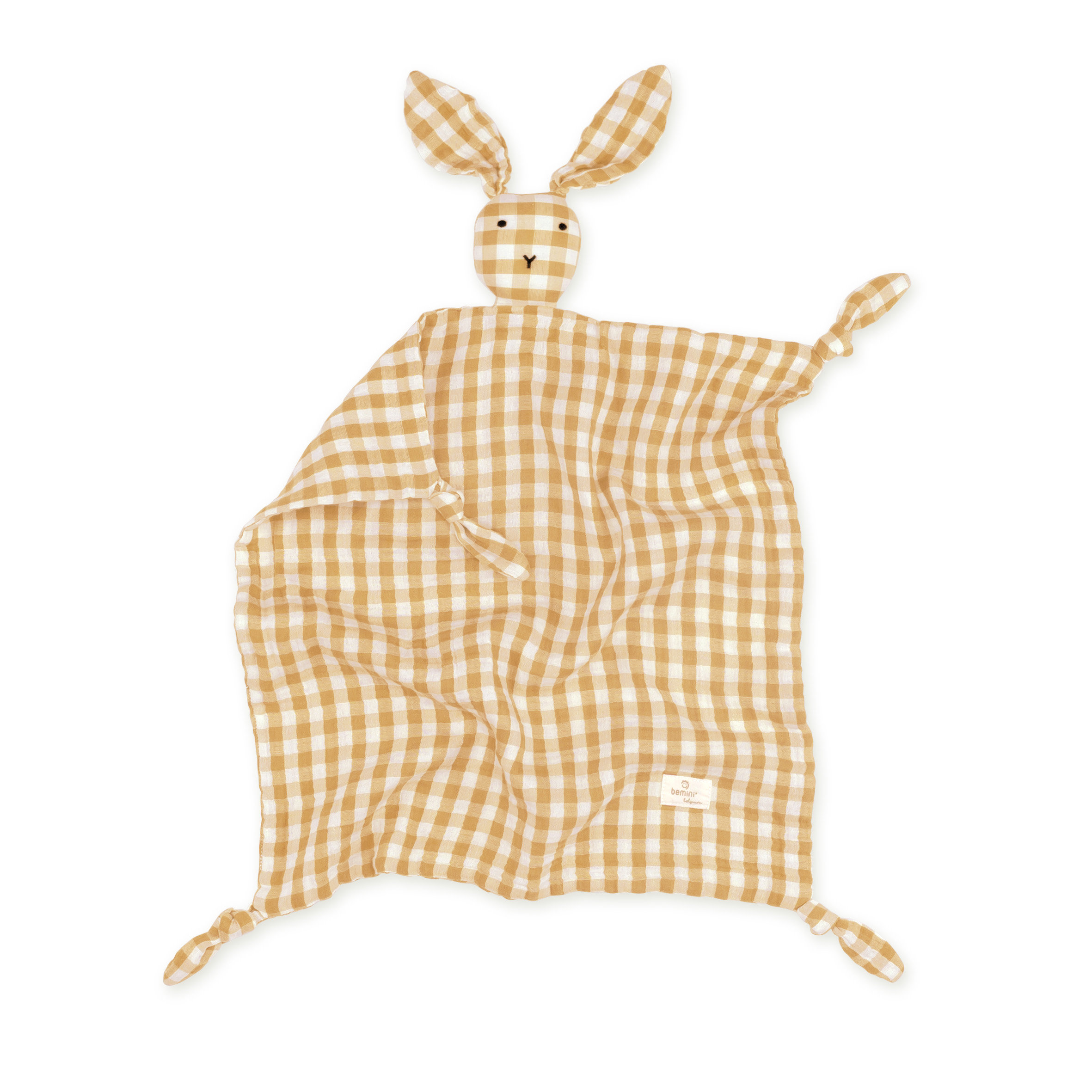 Bunny Muselina de algodón 40x40 cm CHECK Ocre