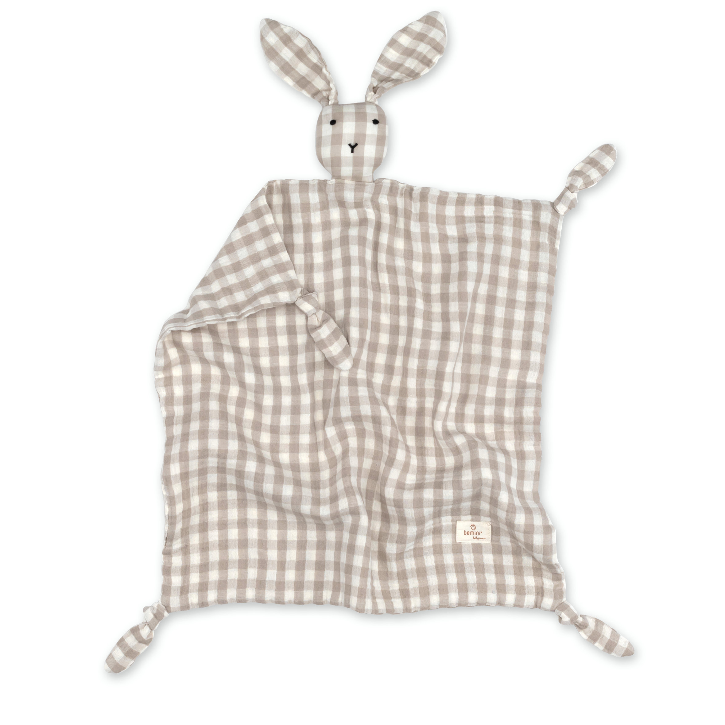 Bunny Cotton muslin 40x40 cm CHECK Sesame