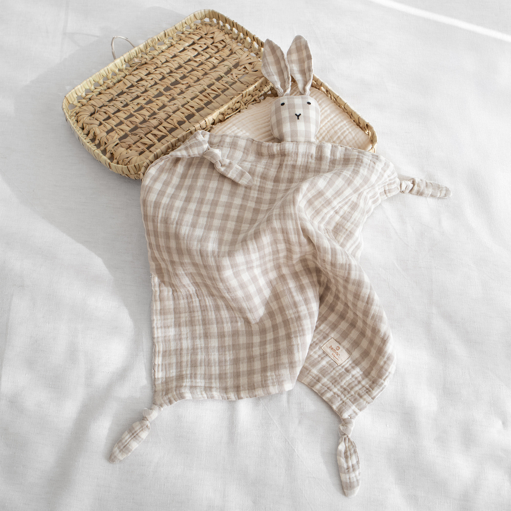 Bunny Katoen mousseline 40x40 cm CHECK Sesame[AWARENESS]