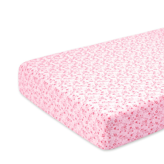 Playpen sheet Jersey 75x95cm LIZIE Small pink flower