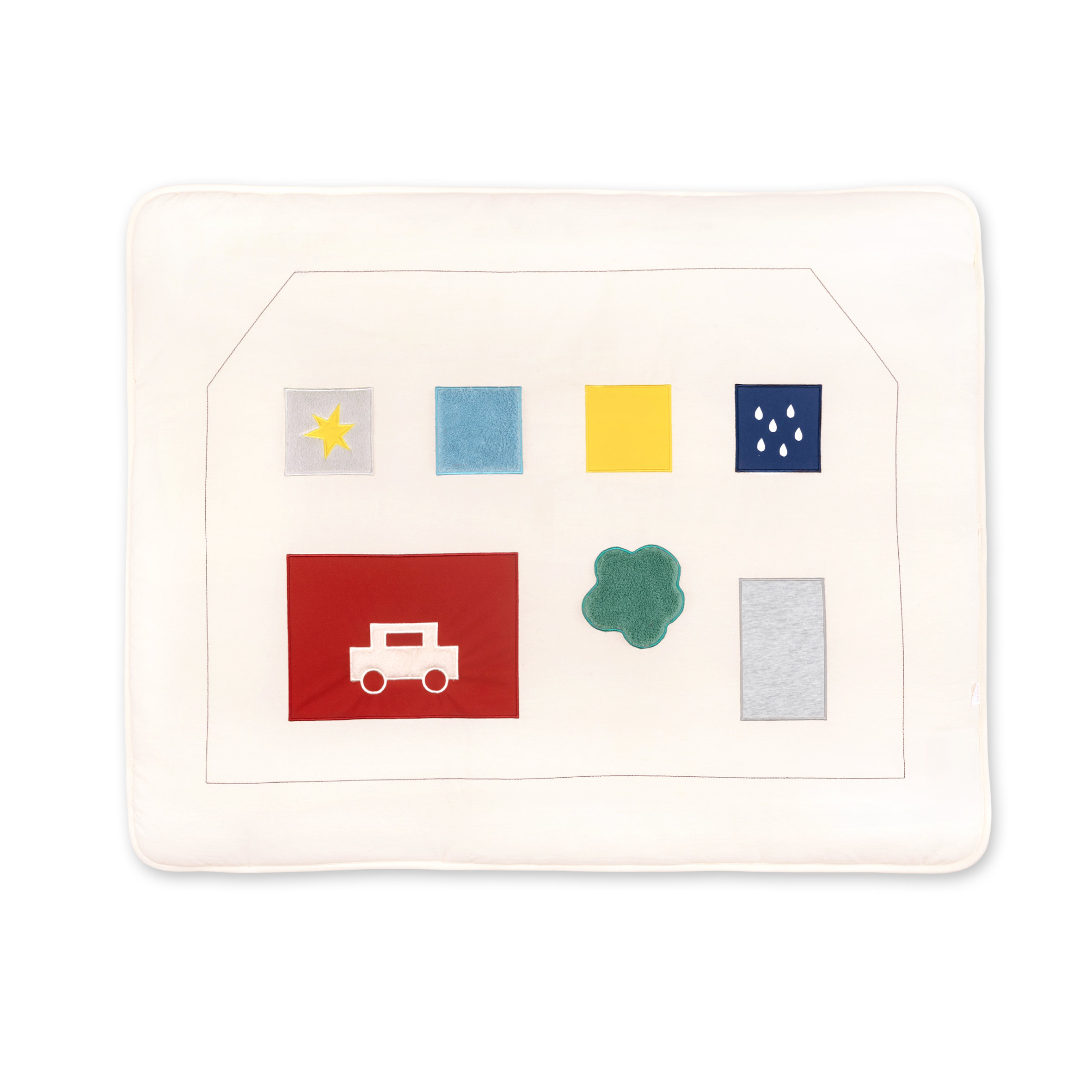 Laufstalleinlage Krabbeldecke Reine Baumwolle 75x95cm HOUSE Ivoire