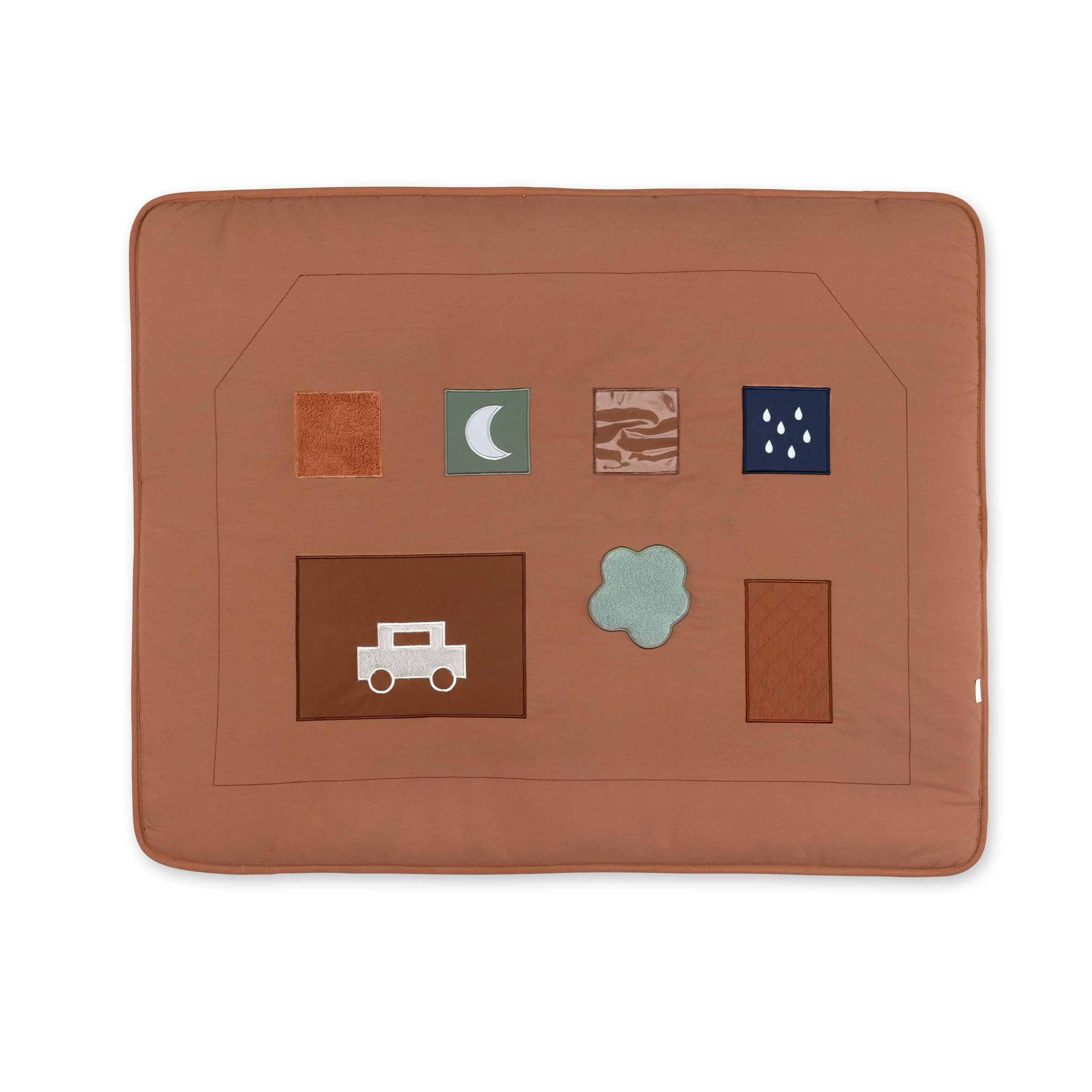 Laufstalleinlage Krabbeldecke Reine Baumwolle 75x95cm HOUSE Moka