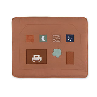 Padded play mat Pure cotton 75x95cm HOUSE Moka