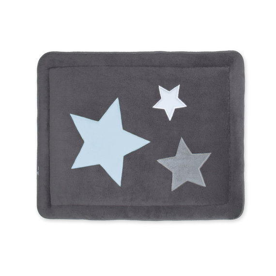 Padded play mat Pady softy + terry 75x95cm STARB Little stars print grey