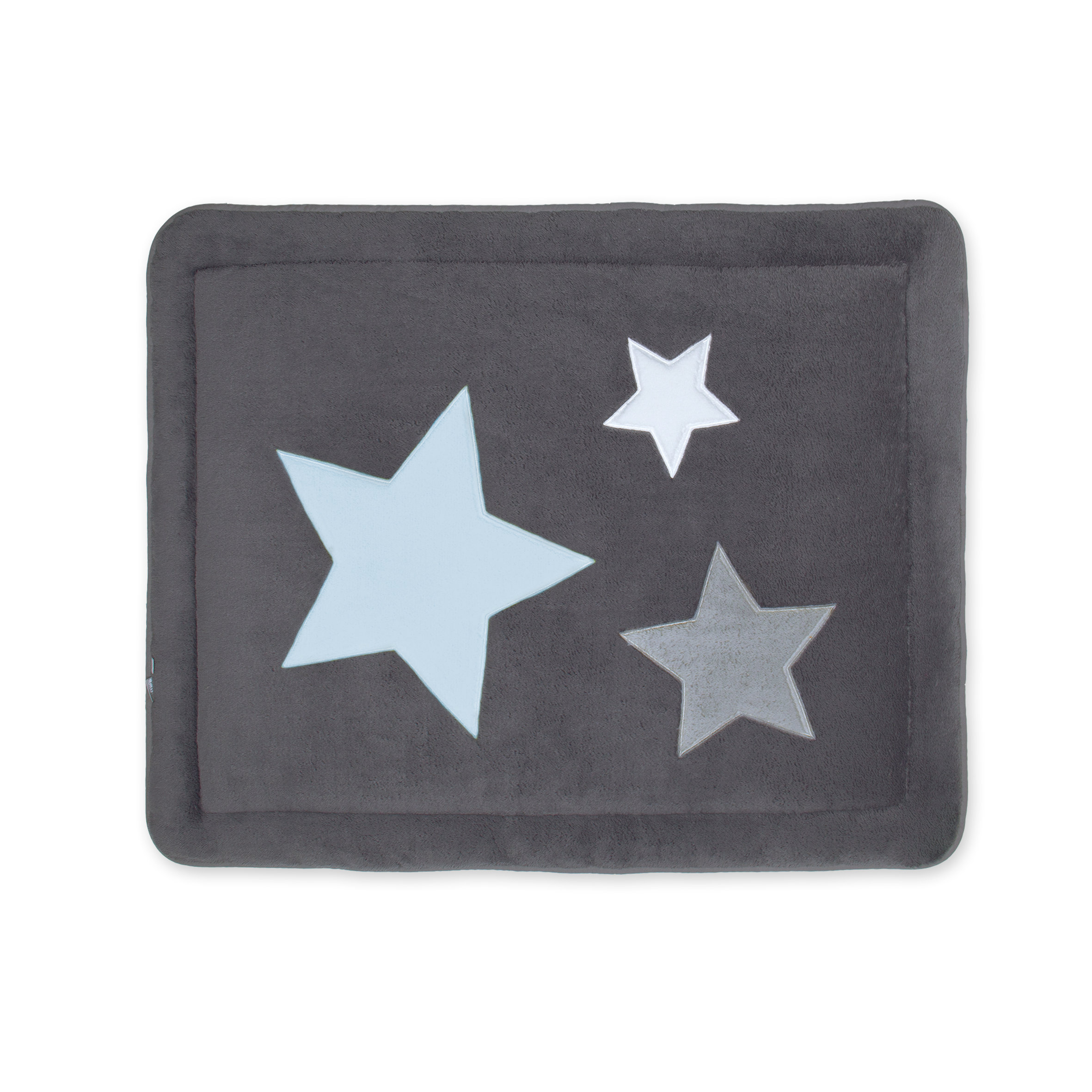Tapis de parc Pady softy + terry 75x95cm STARB Motif étoile gris