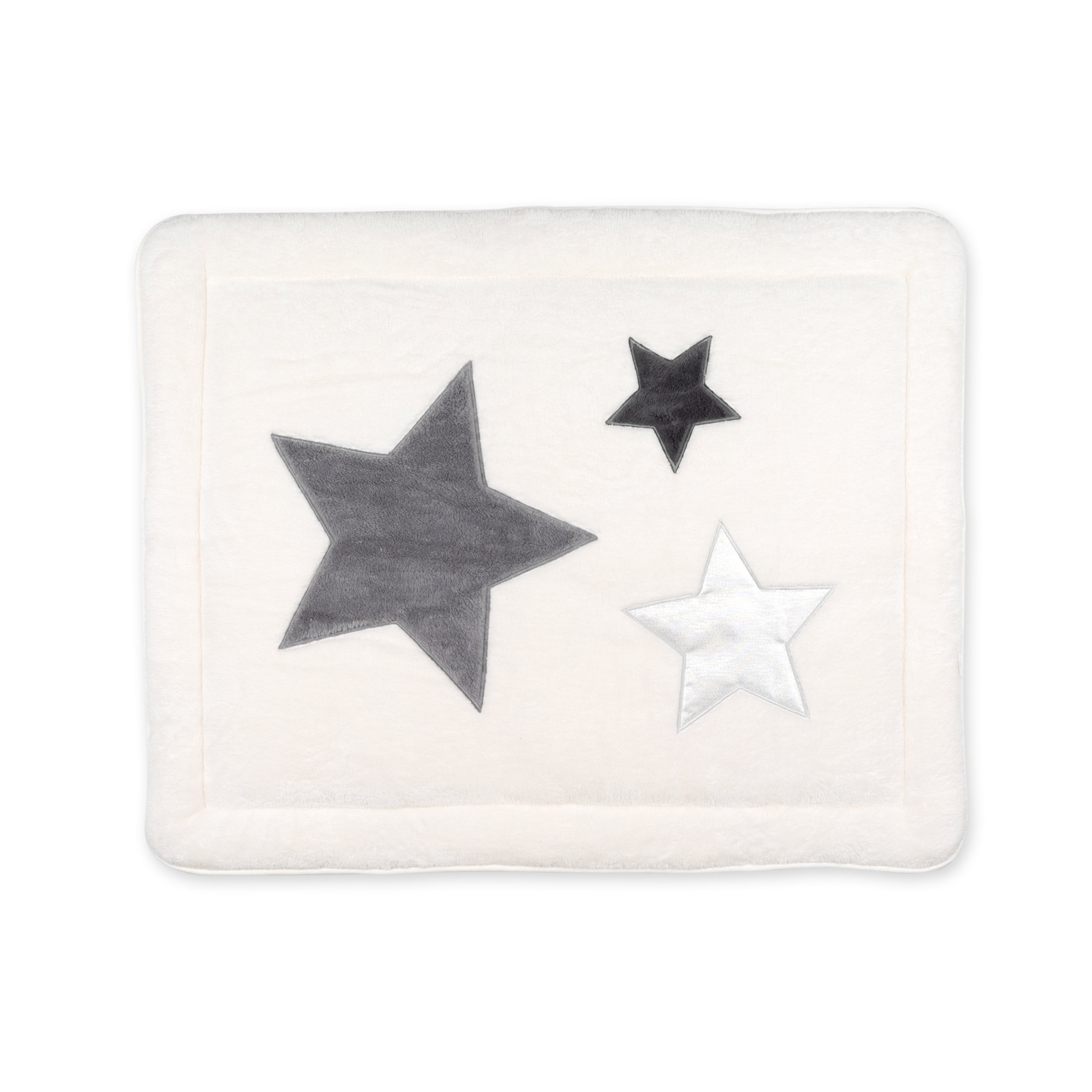 Laufstalleinlage Krabbeldecke Pady softy + terry 75x95cm STARY Stars ecru