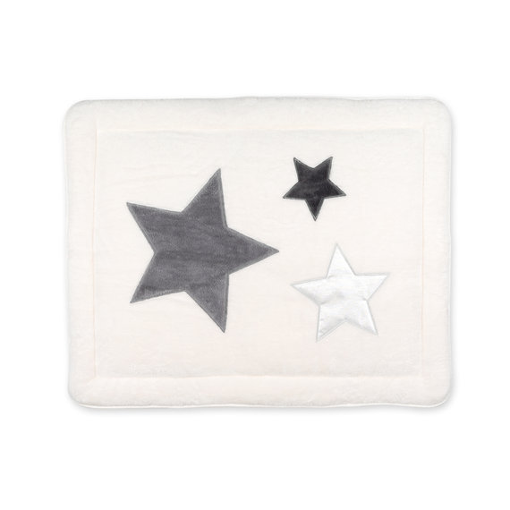 Padded play mat Pady softy + terry 75x95cm STARY Little stars print Little stars print ecru