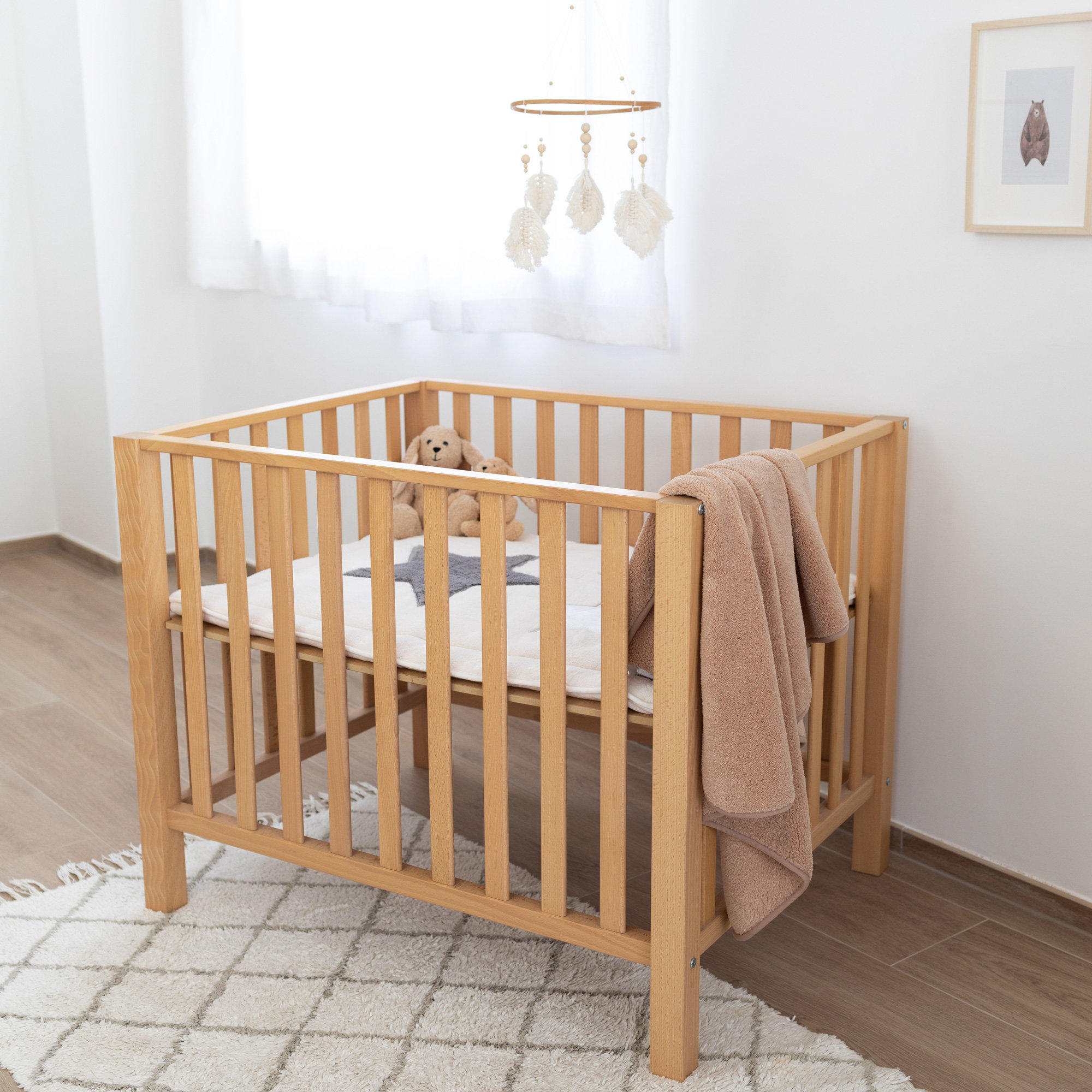 Laufstalleinlage Krabbeldecke Pady softy + terry 75x95cm STARY Stars ecruOutlet