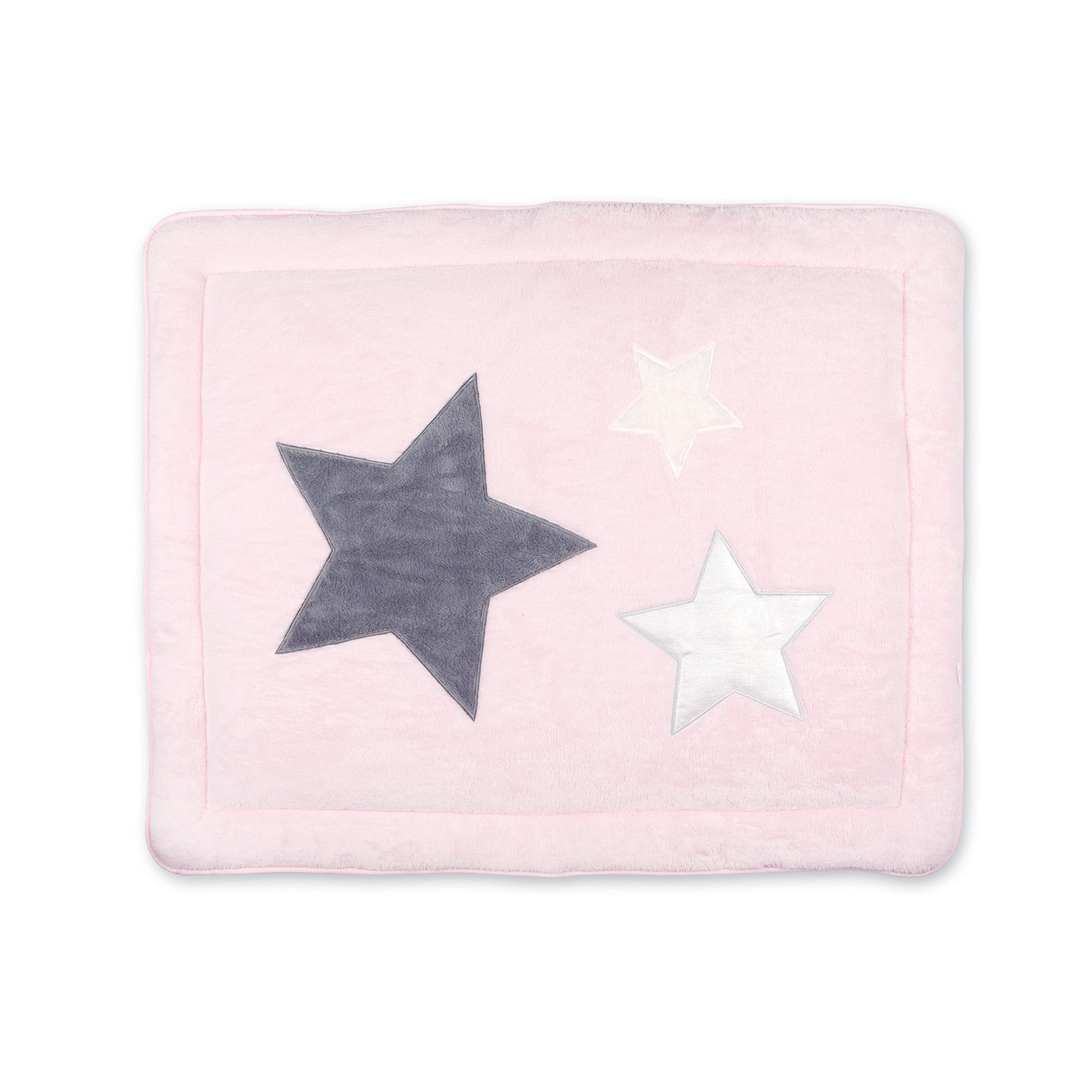 Laufstalleinlage Krabbeldecke Pady softy + terry 75x95cm STARY Baby rosa kleine Sterne