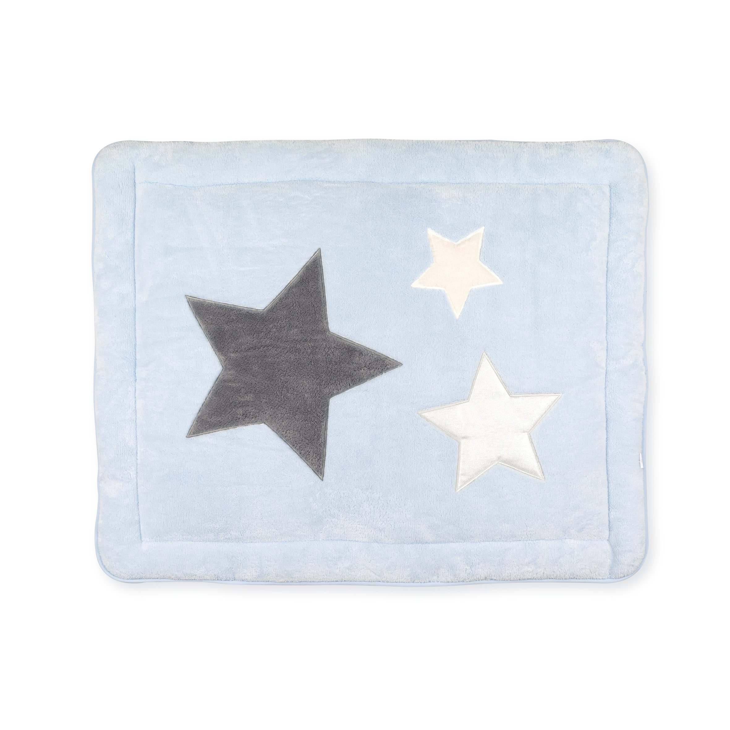 Padded play mat Pady softy + terry 75x95cm STARY Stars print light blue
