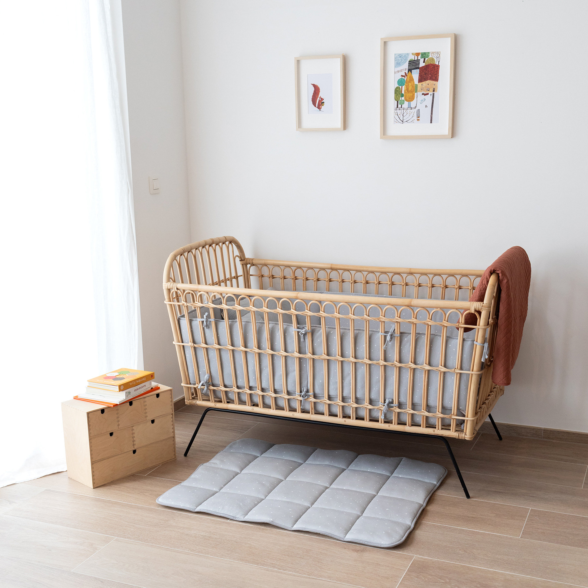 Laufstalleinlage Krabbeldecke Pady jersey + jersey 75x95cm STARY Stars grizouOutlet