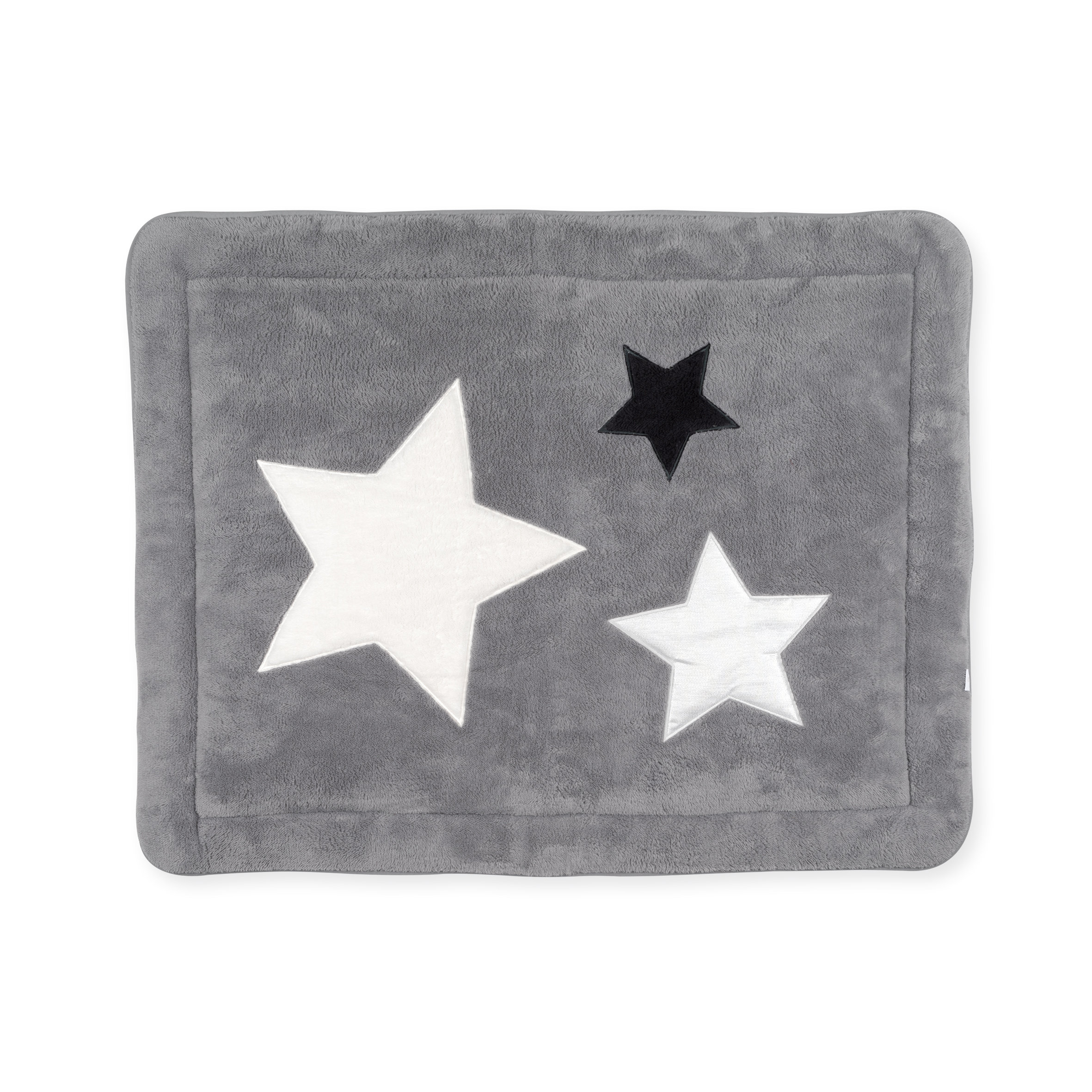 Padded play mat Pady softy + terry 75x95cm STARY Stars grizou