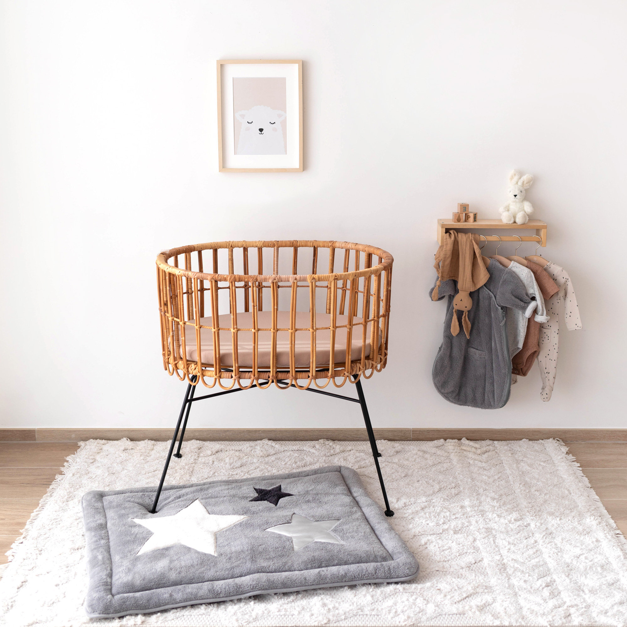 Padded play mat Gentle softness 75x95cm STARY Stars grizouOutlet