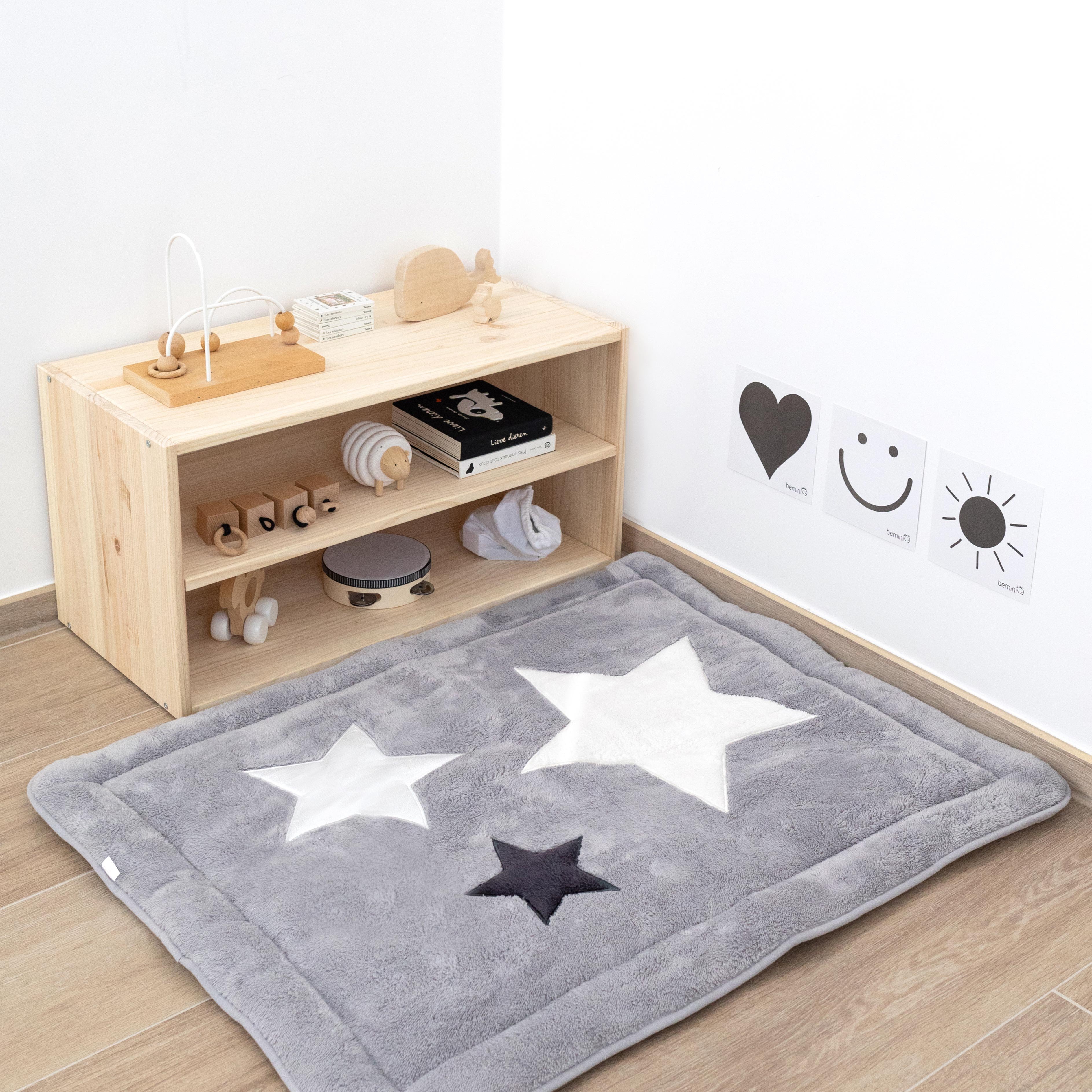 Tapis de parc Pady terry + terry 75x95cm STARY Little stars print grizouOutlet