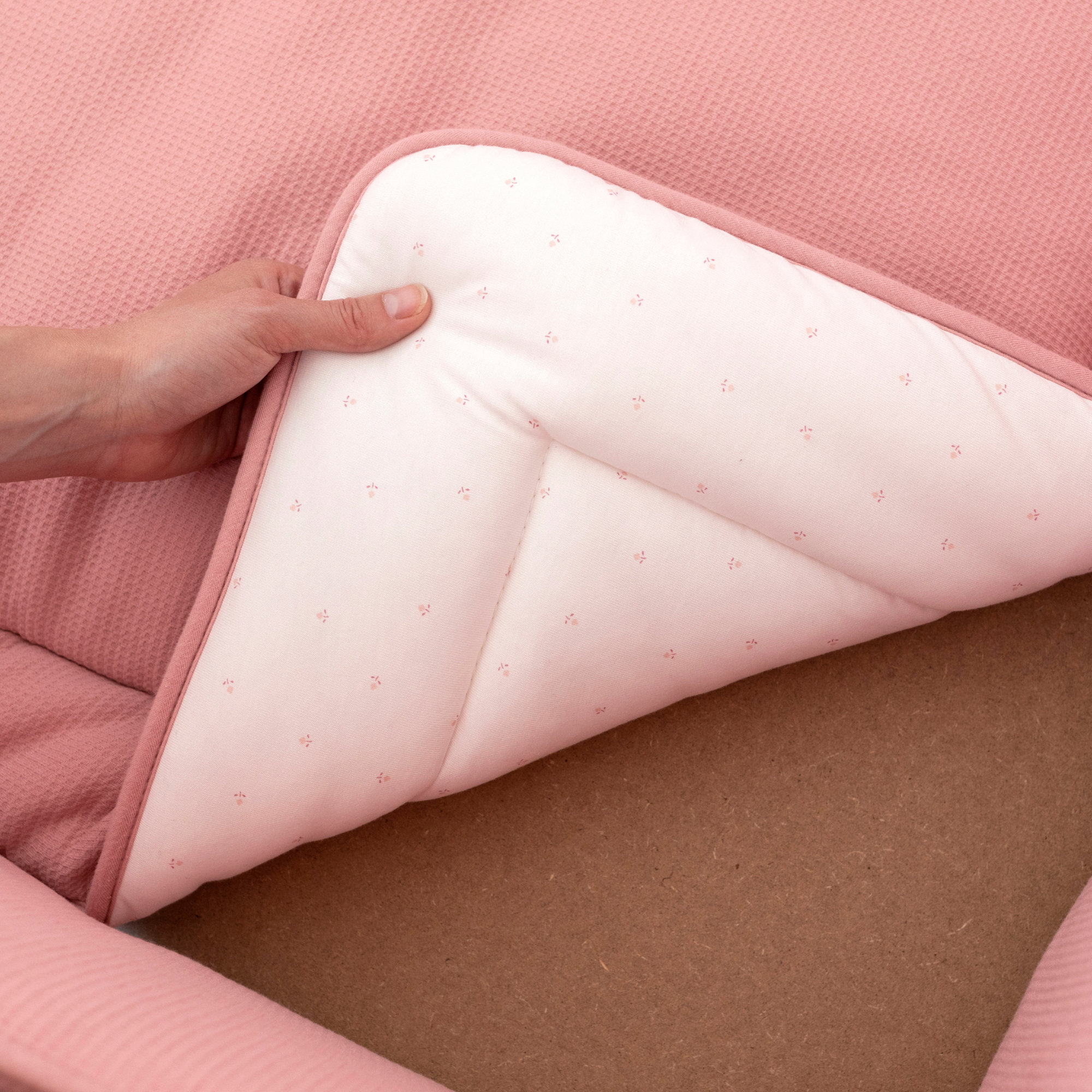 Laufstalleinlage Krabbeldecke Pady waffle + jersey bio 75x95cm WAFLE Blossom
