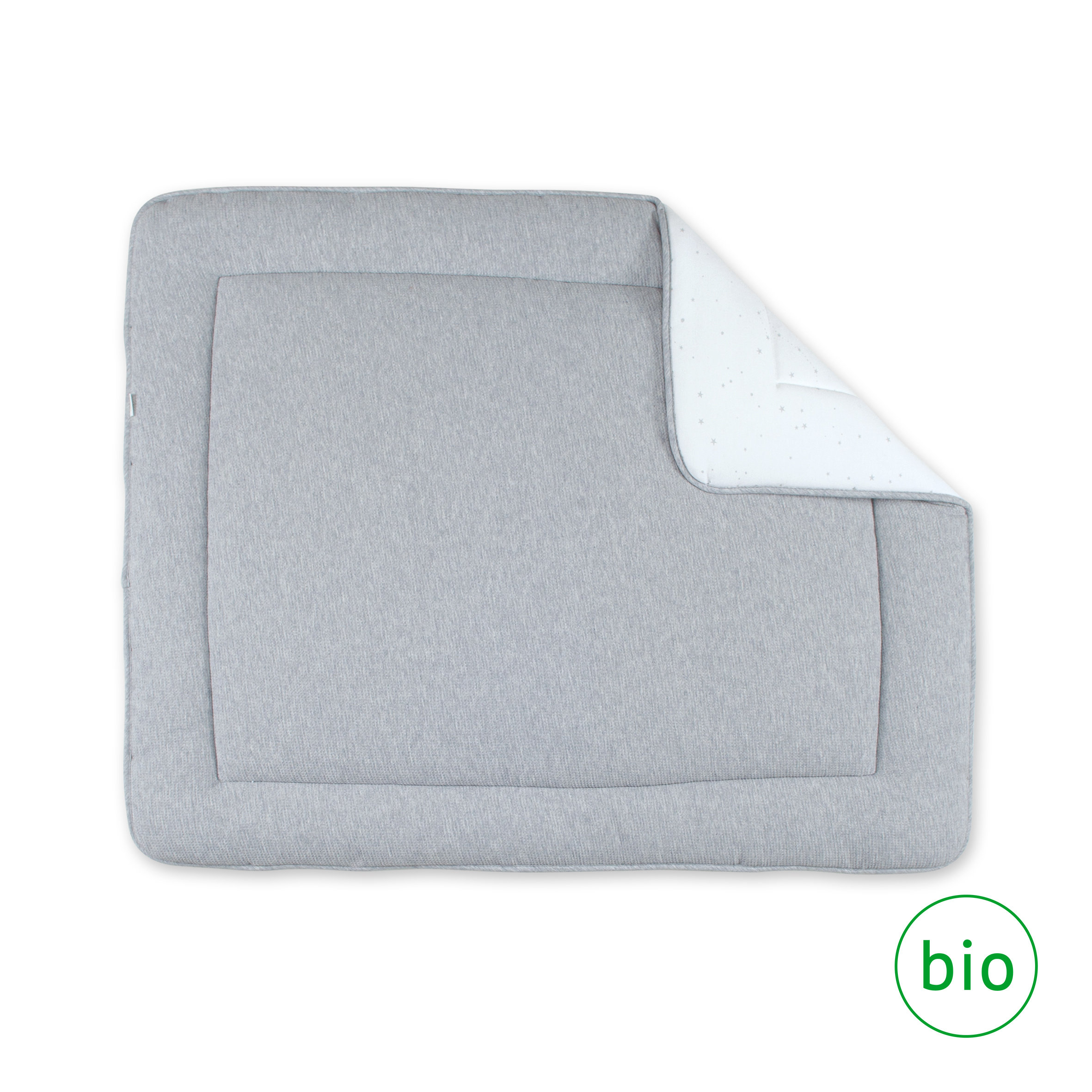 Laufstalleinlage Krabbeldecke Weiche Bio Baumwolle 75x95cm WAFLE Mix grey