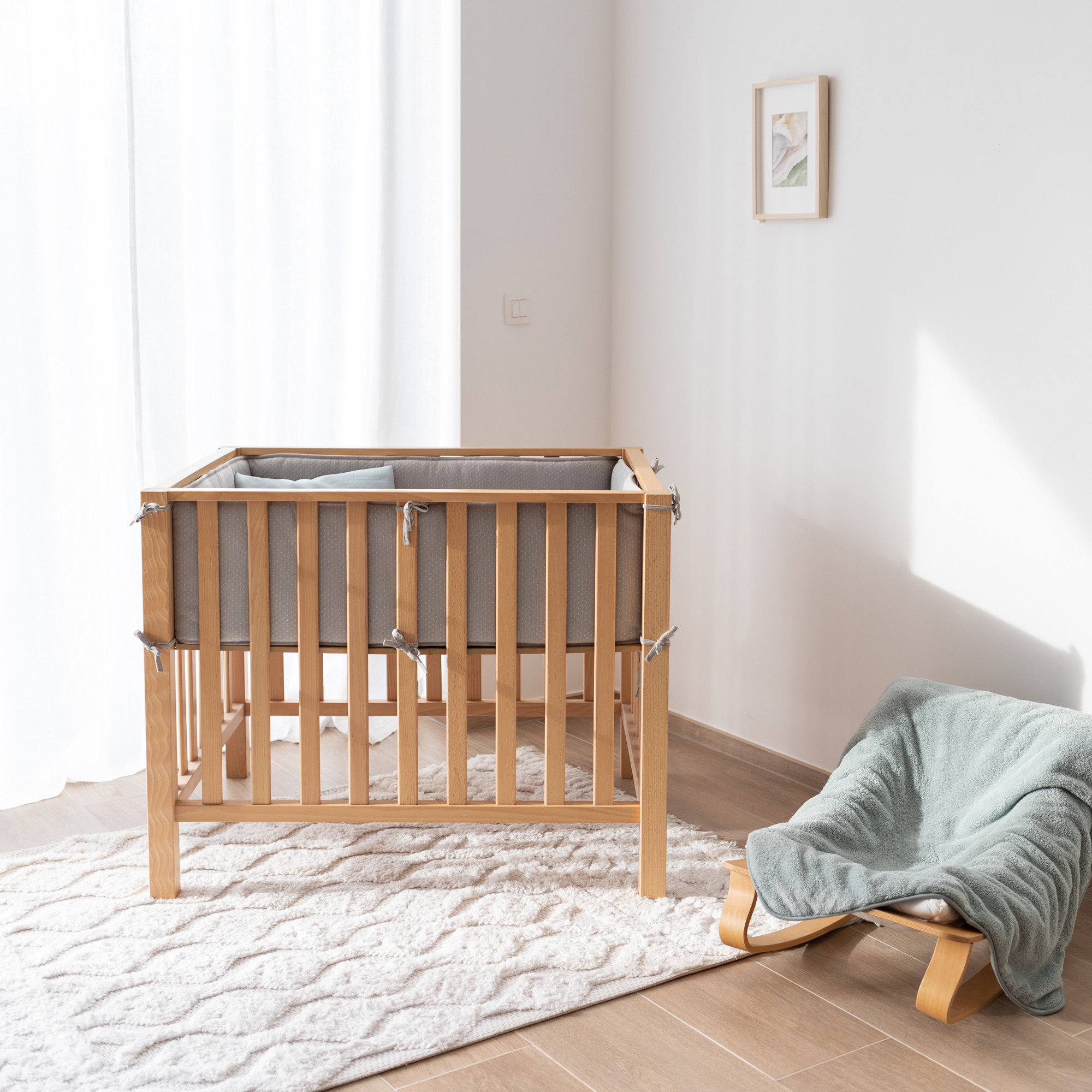 Playpen mat Cushioned comfort 100x100cm DUNES Stripe shadowOutlet