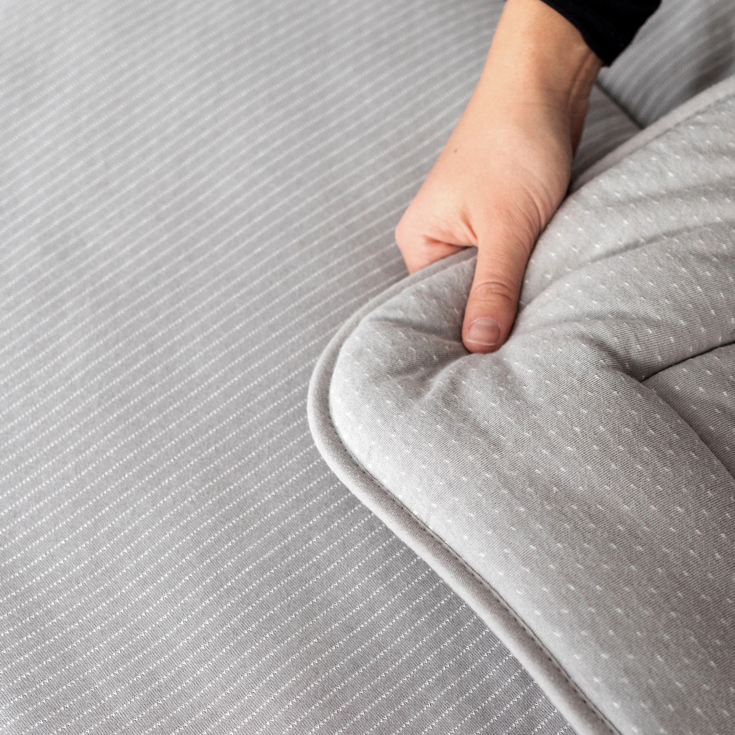 Combo Krabbeldecke und Nestchen Pady twin jersey 100x100cm DUNES Stripe shadow