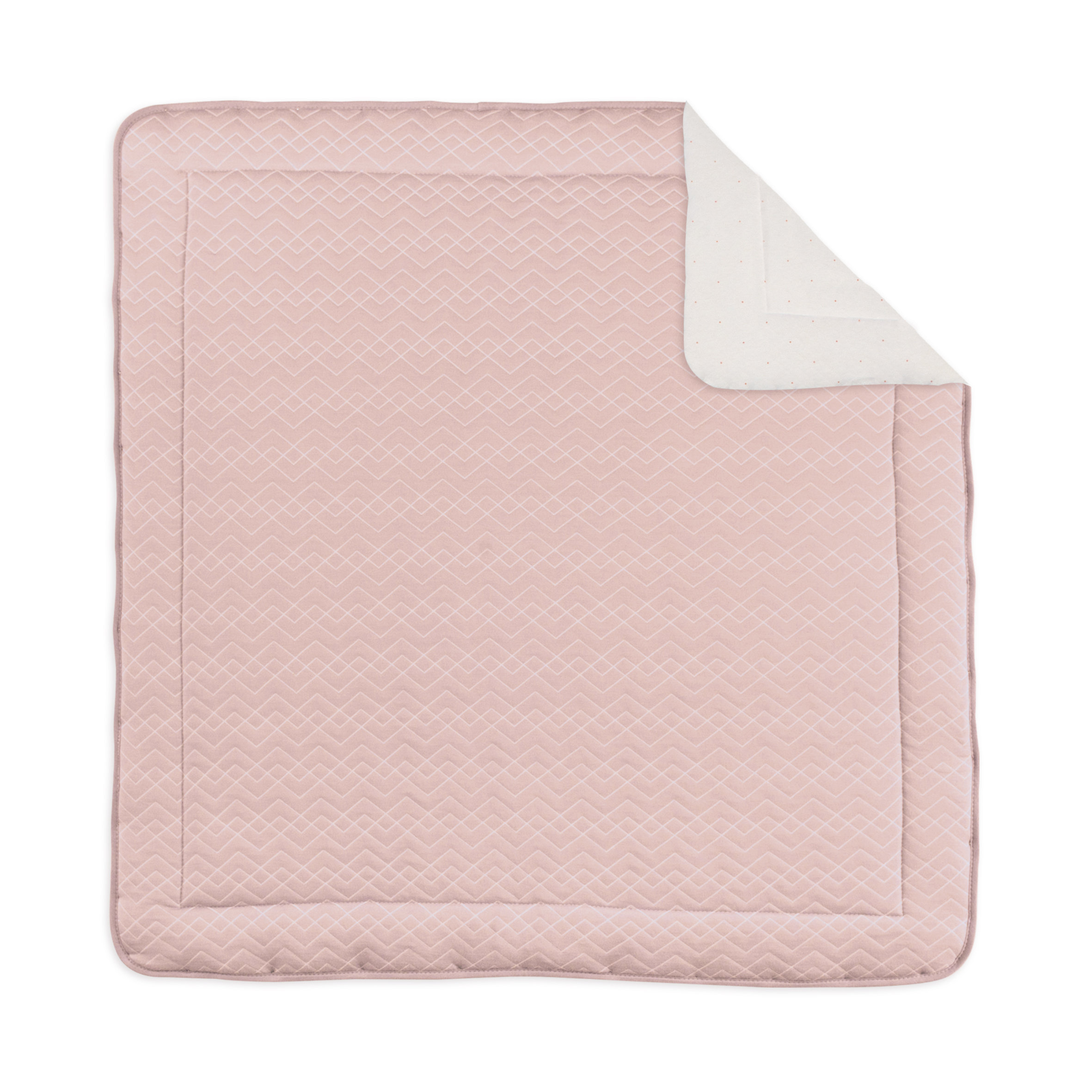 Alfombra de parque Pady quilted jersey + jersey 100x100cm OSAKA Rosa vieja