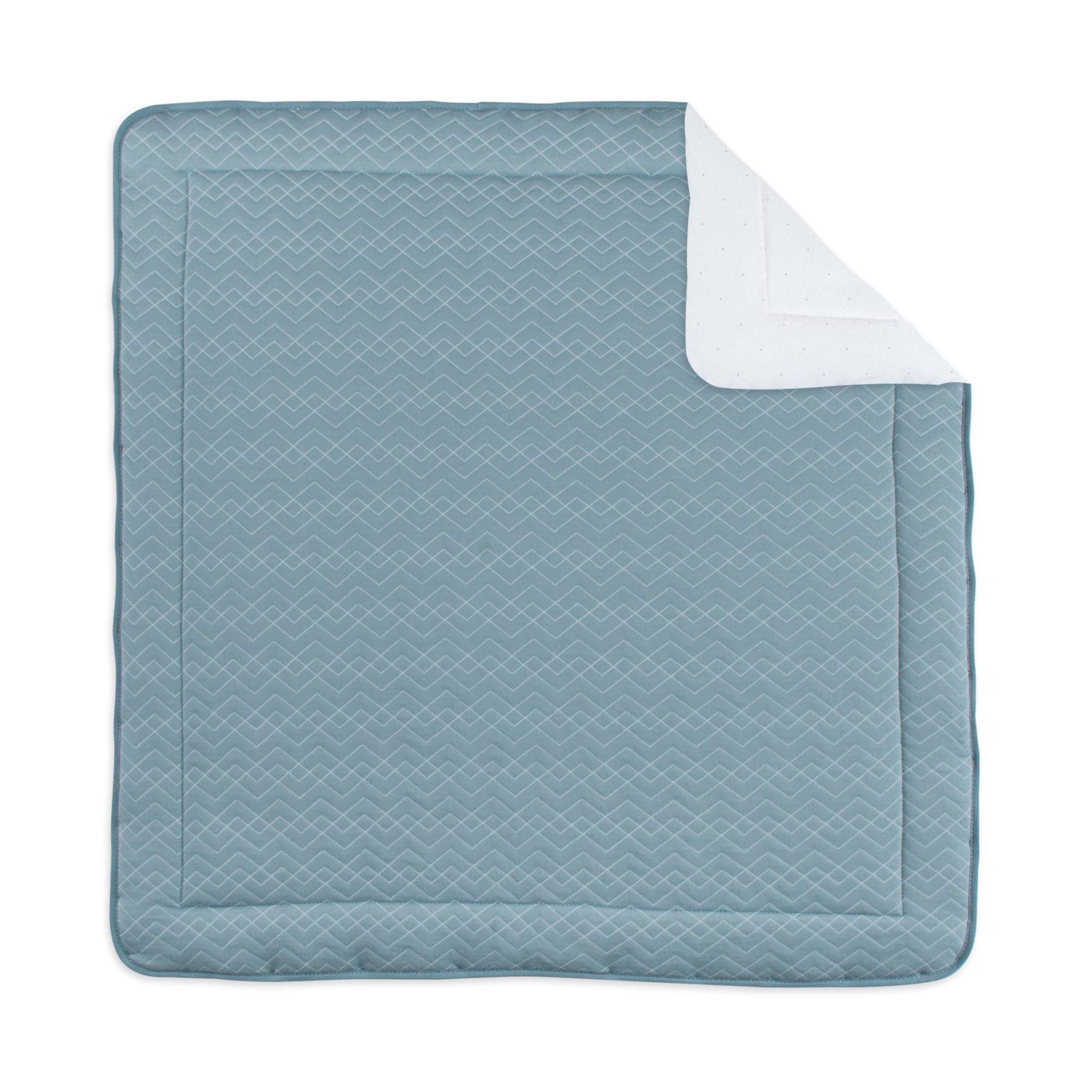 Playpen mat Pady quilted jersey + jersey 100x100cm OSAKA Mineral blue