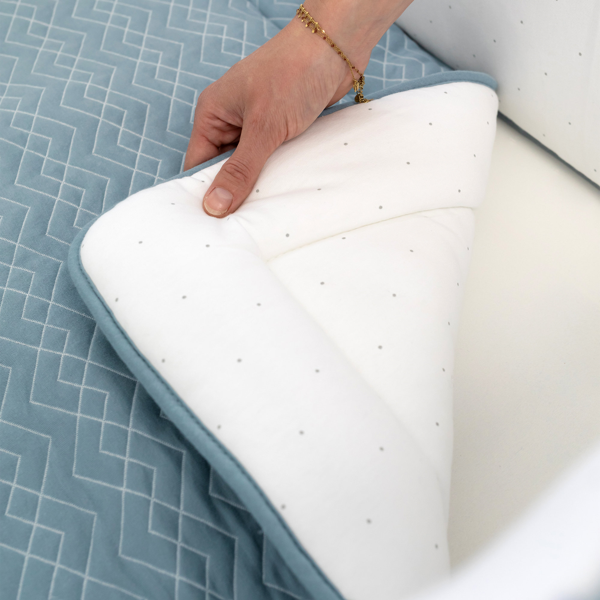 Alfombra de parque Pady quilted jersey + jersey 100x100cm OSAKA Wonder