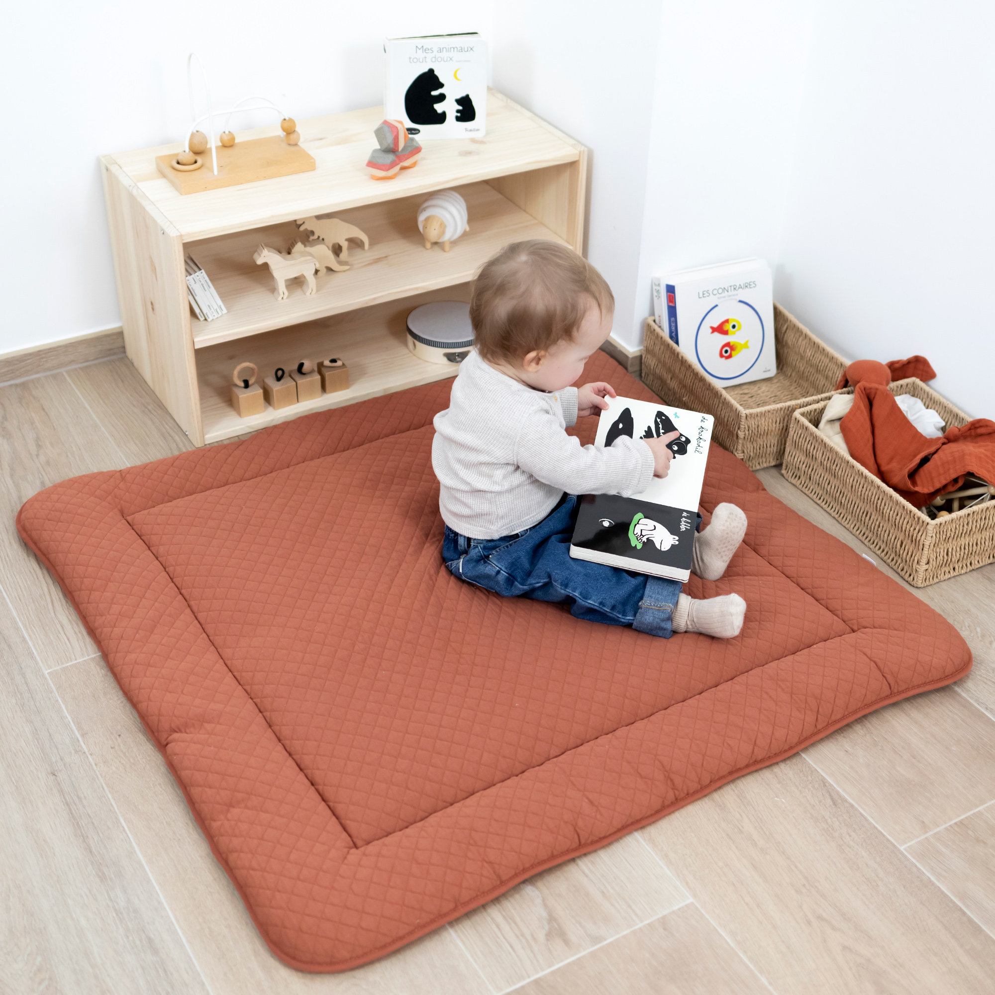 Parklegger Pady quilted jersey 100x100cm QUILT Brick