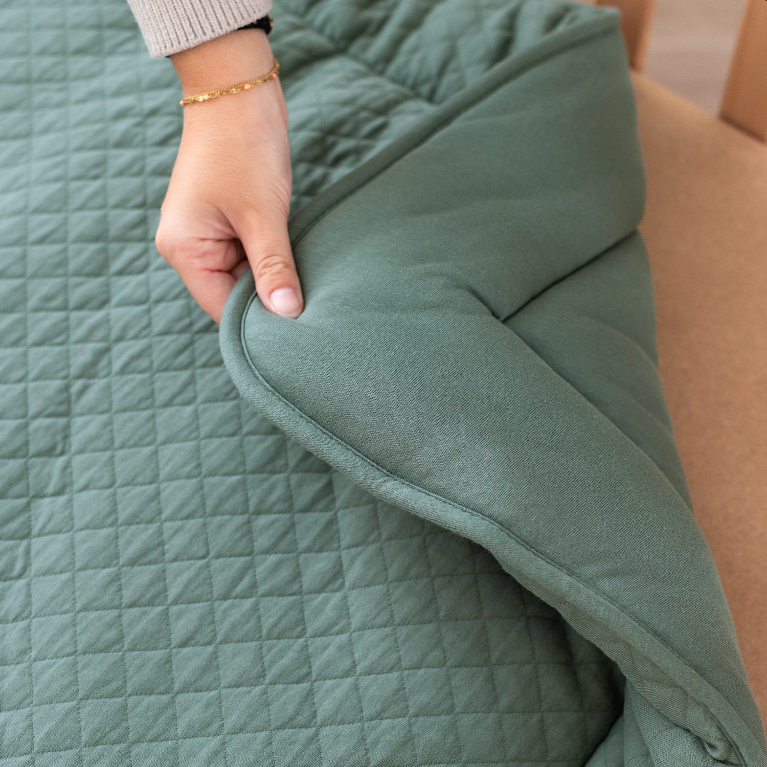 Parklegger Pady quilted jersey 100x100cm QUILT Green