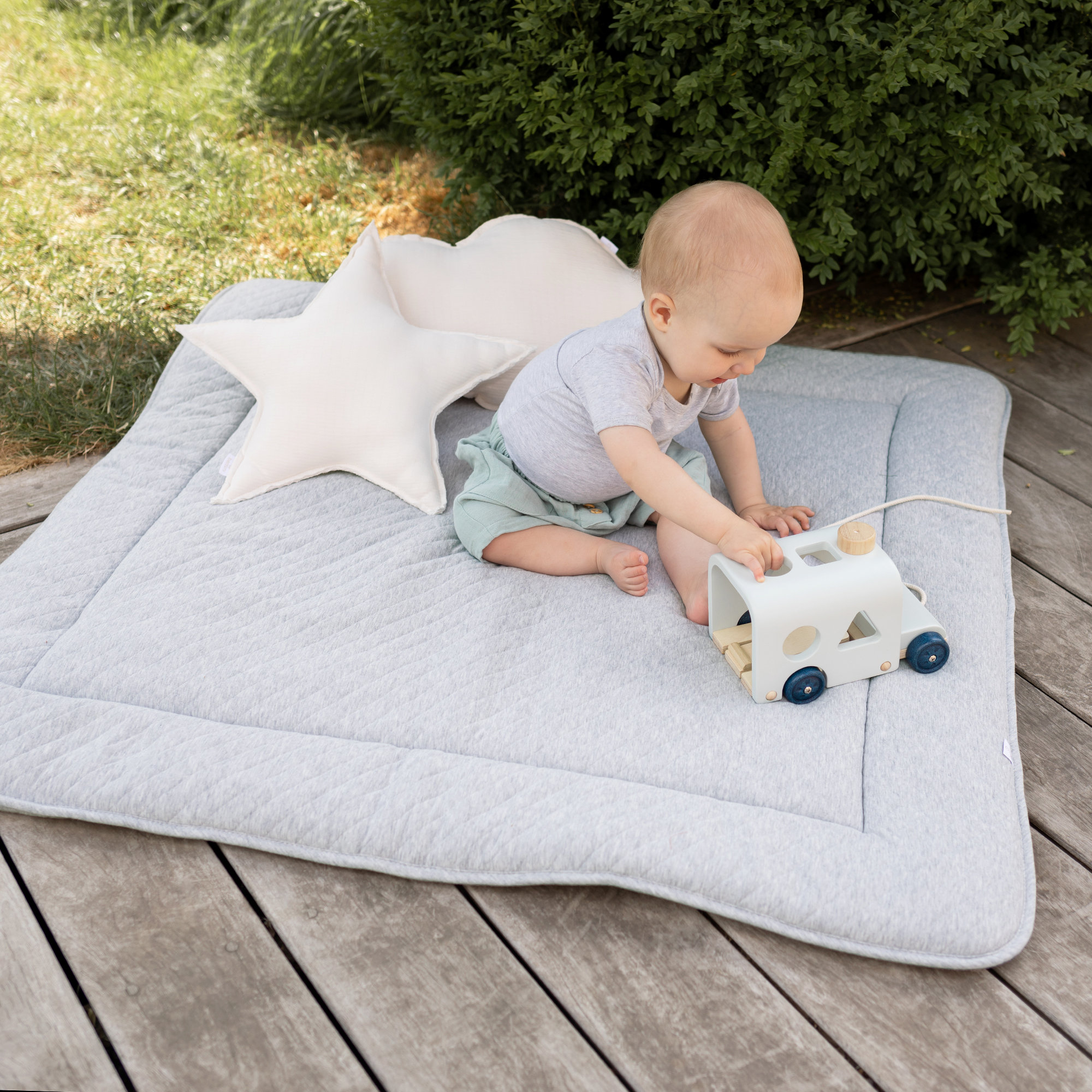 Parklegger Gewatteerd comfort 100x100cm QUILT Mix grey[AWARENESS]
