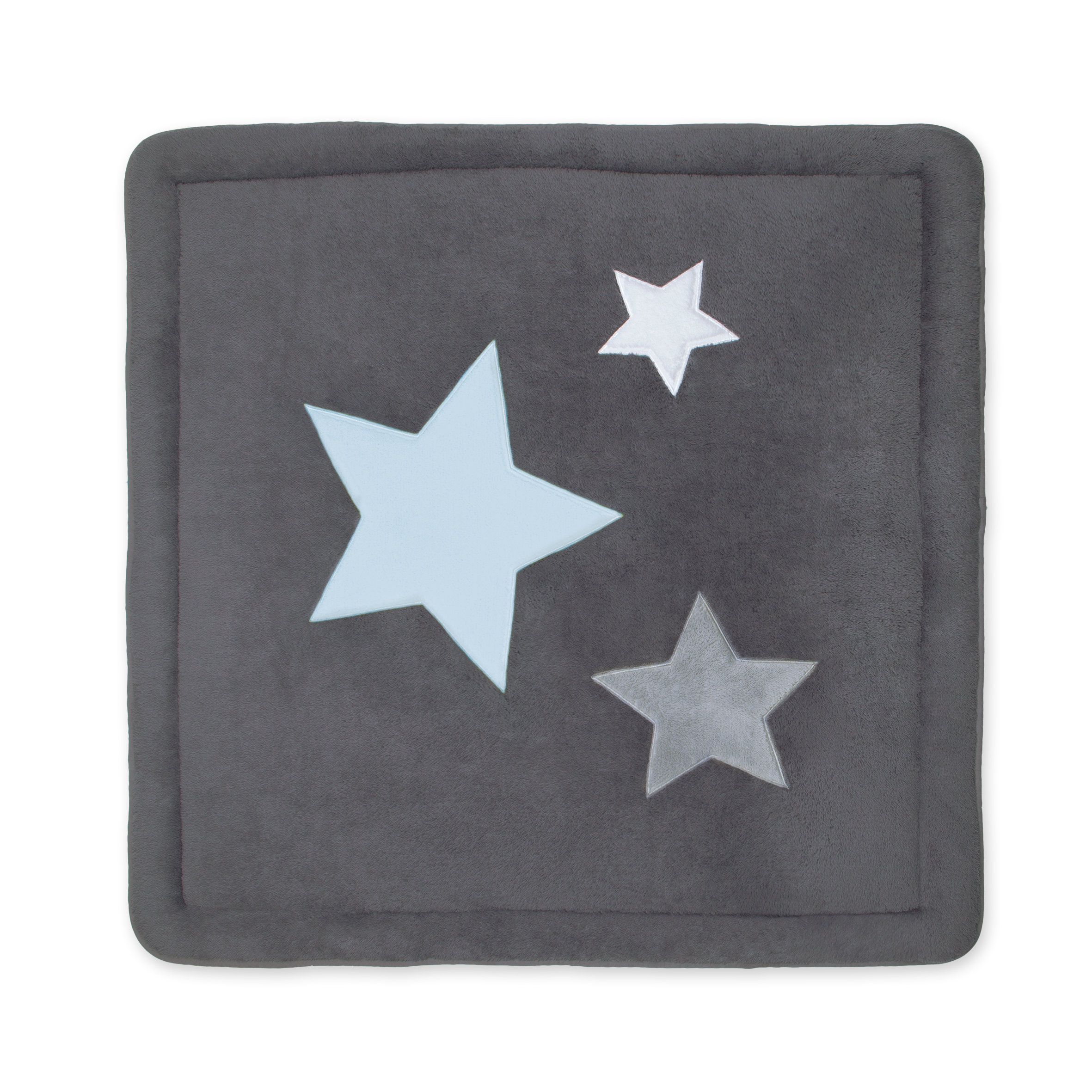 Tapis de parc Pady softy + terry 100x100cm STARB Motif étoile gris