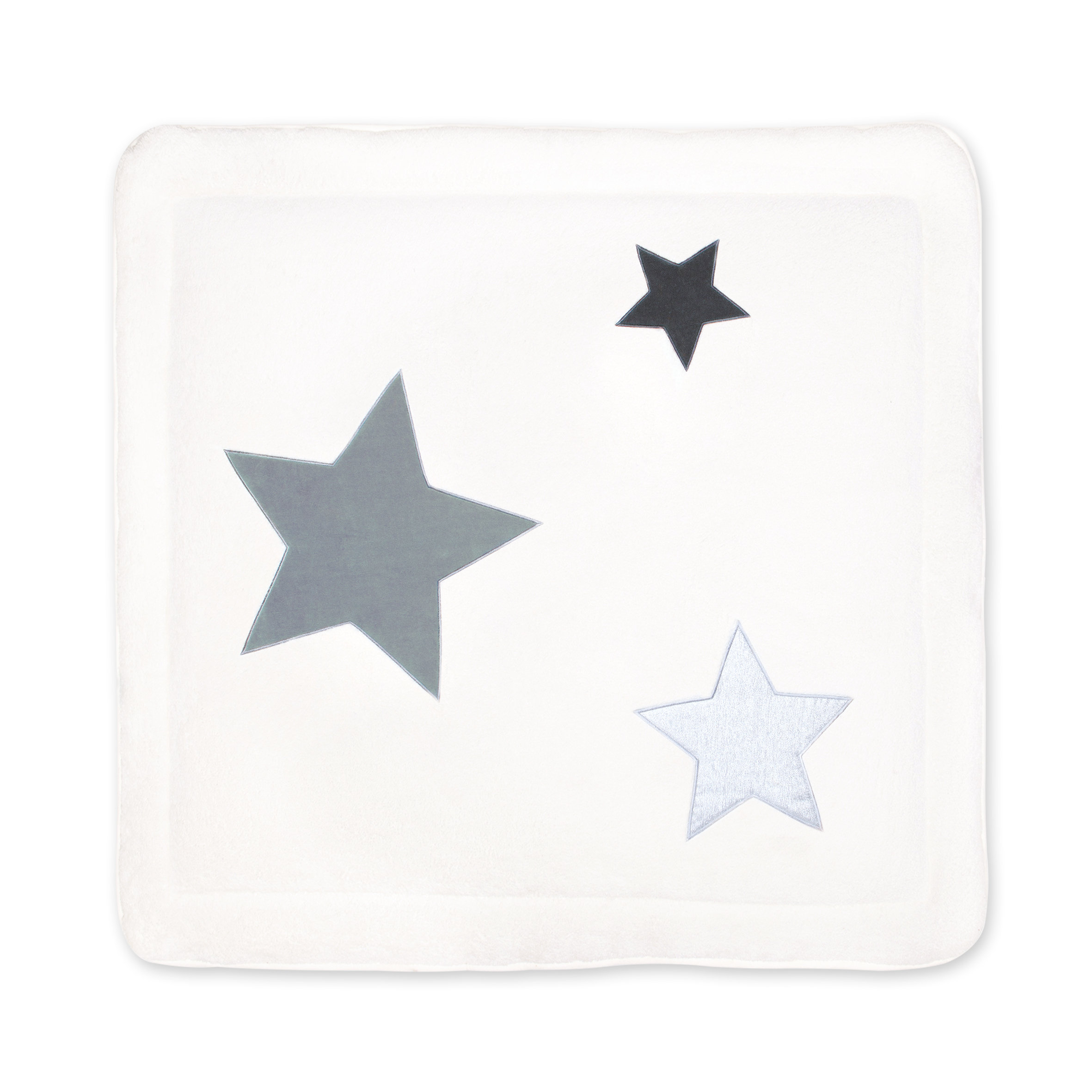 Playpen mat Gentle softness 100x100cm STARY Stars ecru