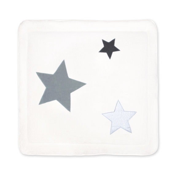 Playpen mat Pady softy + terry 100x100cm STARY Little stars print Little stars print ecru