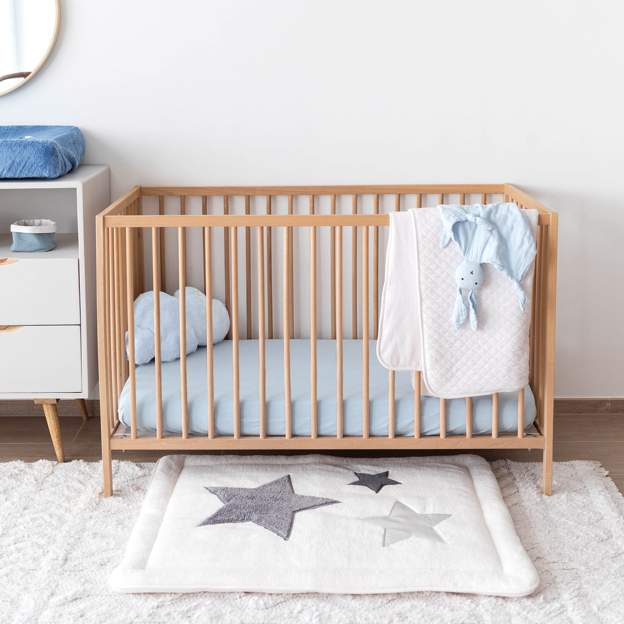 Playpen mat Gentle softness 100x100cm STARY Stars ecruOutlet