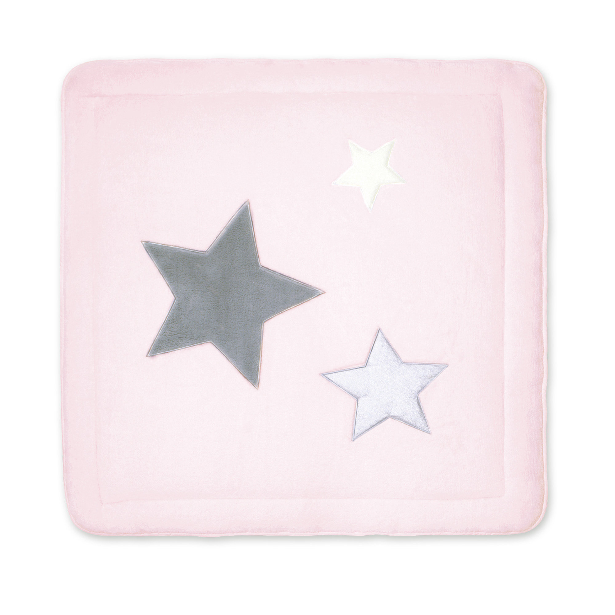 Tapis de parc Pady softy + terry 100x100cm STARY Motif étoiles rose pâle