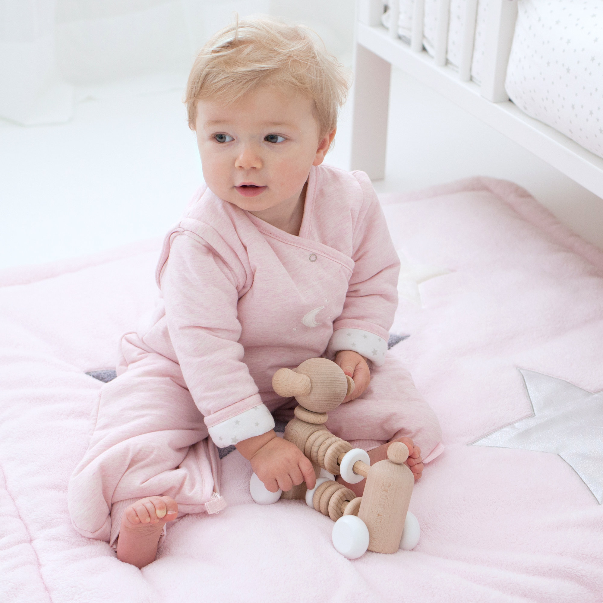 Playpen mat Gentle softness 100x100cm STARY Stars cristalOutlet