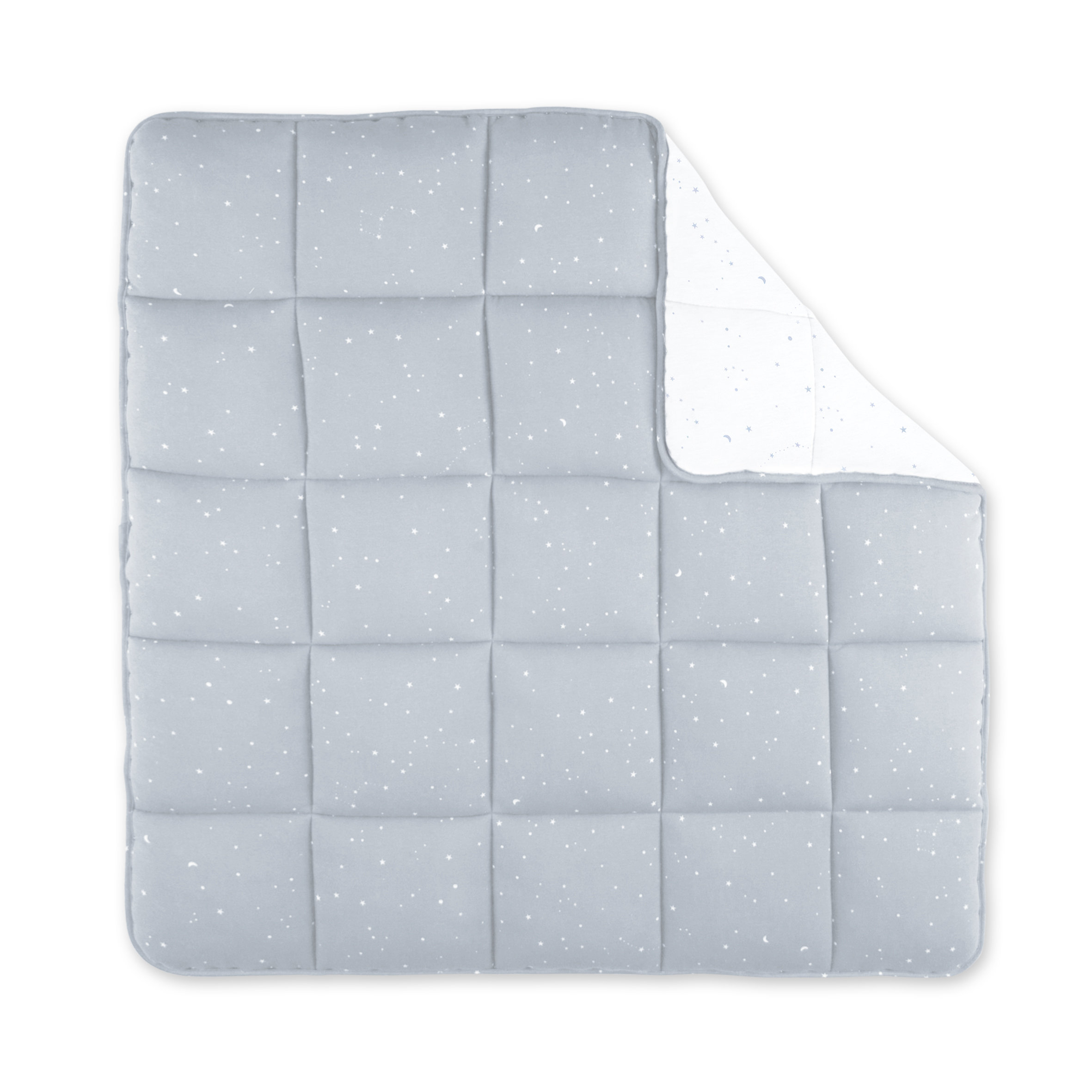 Playpen mat Pady jersey + jersey 100x100cm STARY Little stars print grizou
