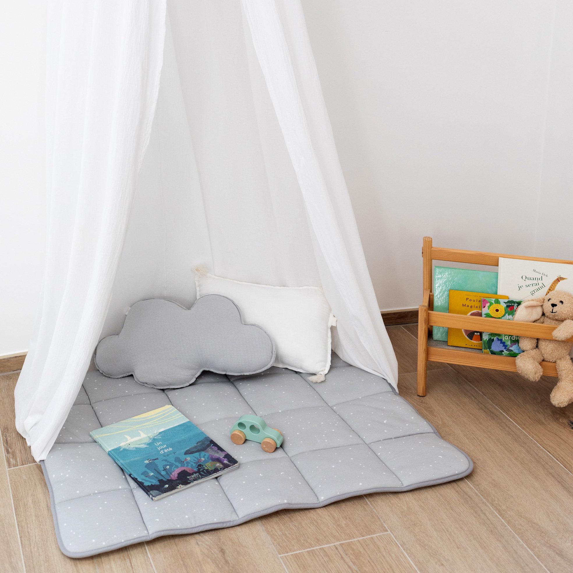 Laufstalleinlage Krabbeldecke Pady jersey + jersey 100x100cm STARY Stars grizouOutlet