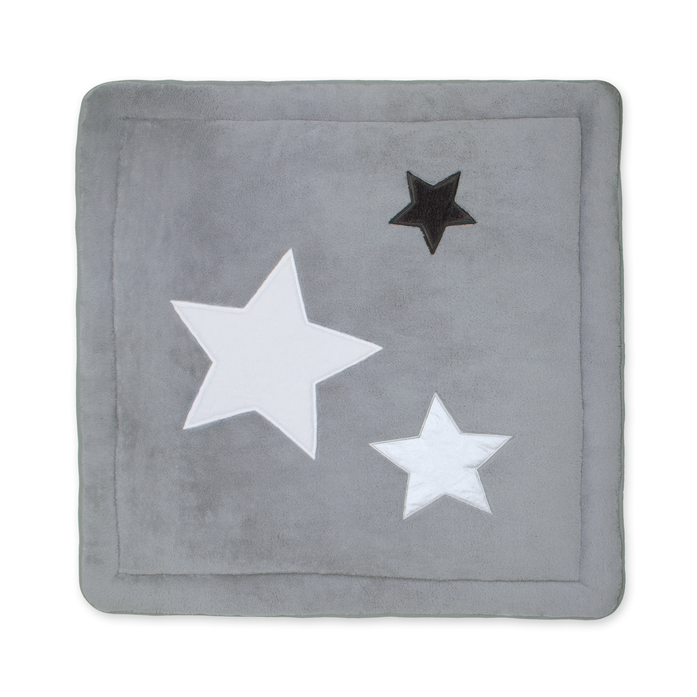 Tapis de parc Pady softy + terry 100x100cm STARY Motif étoile gris moyen