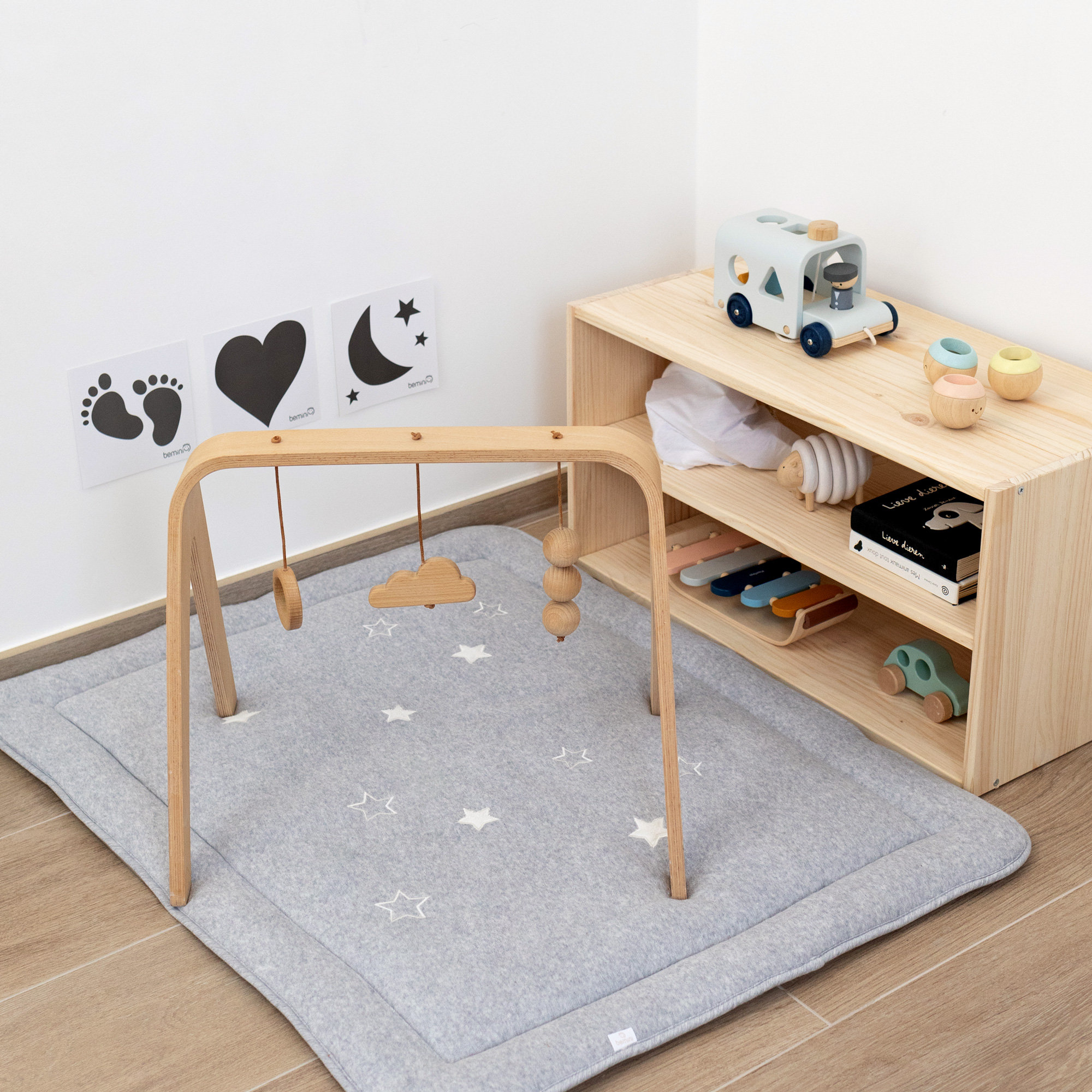 Playpen mat Soft comfort 100x100cm STARY Mix greyOutlet
