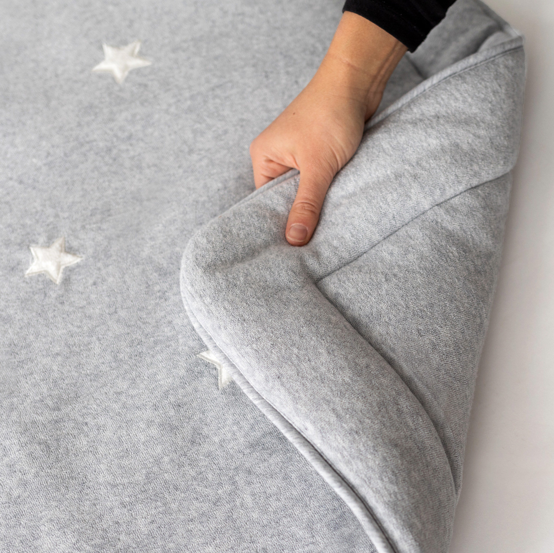 Playpen mat Pady terry + terry 100x100cm STARY Grey marled