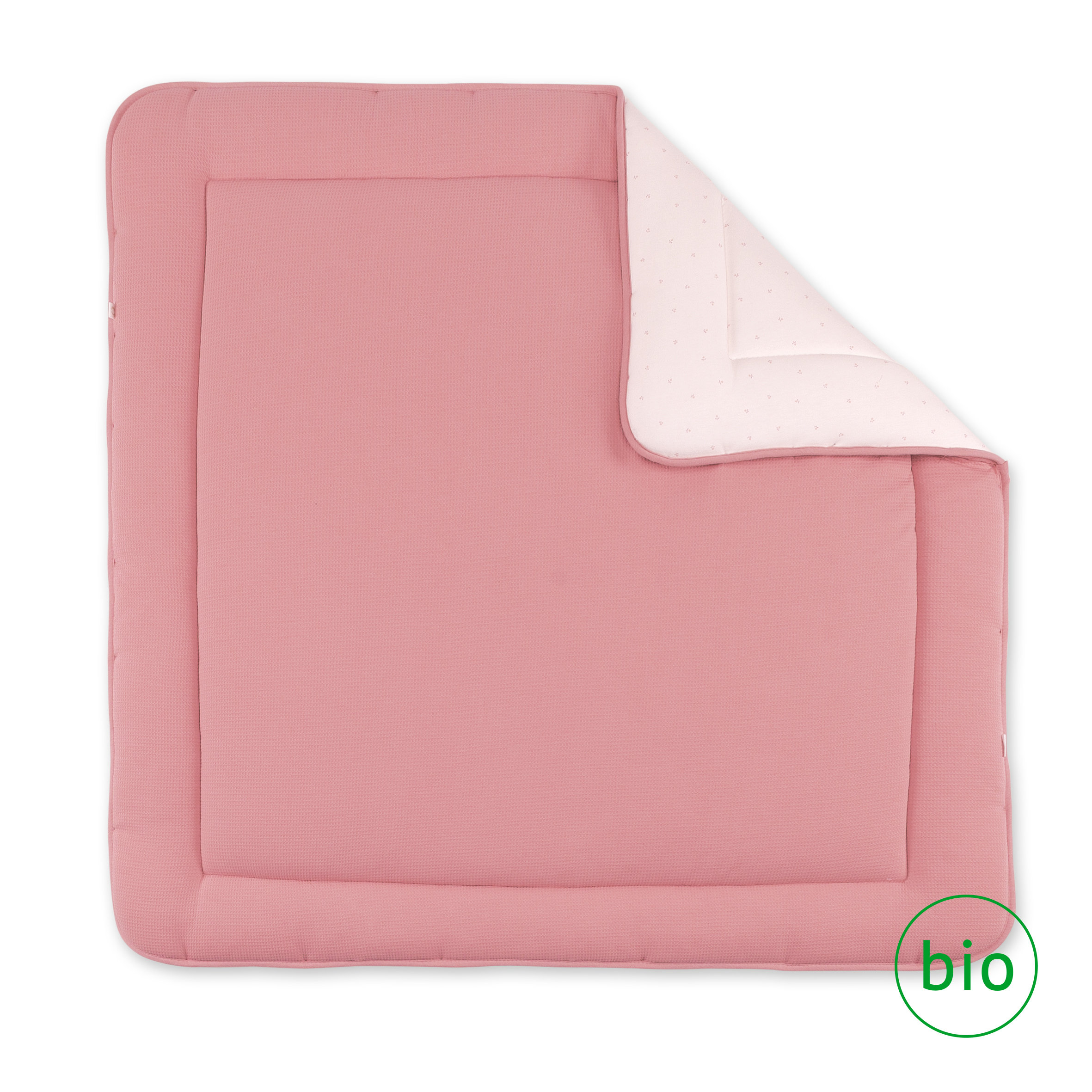 Tapis de parc Pady waffle + jersey bio 100x100cm WAFLE Blossom