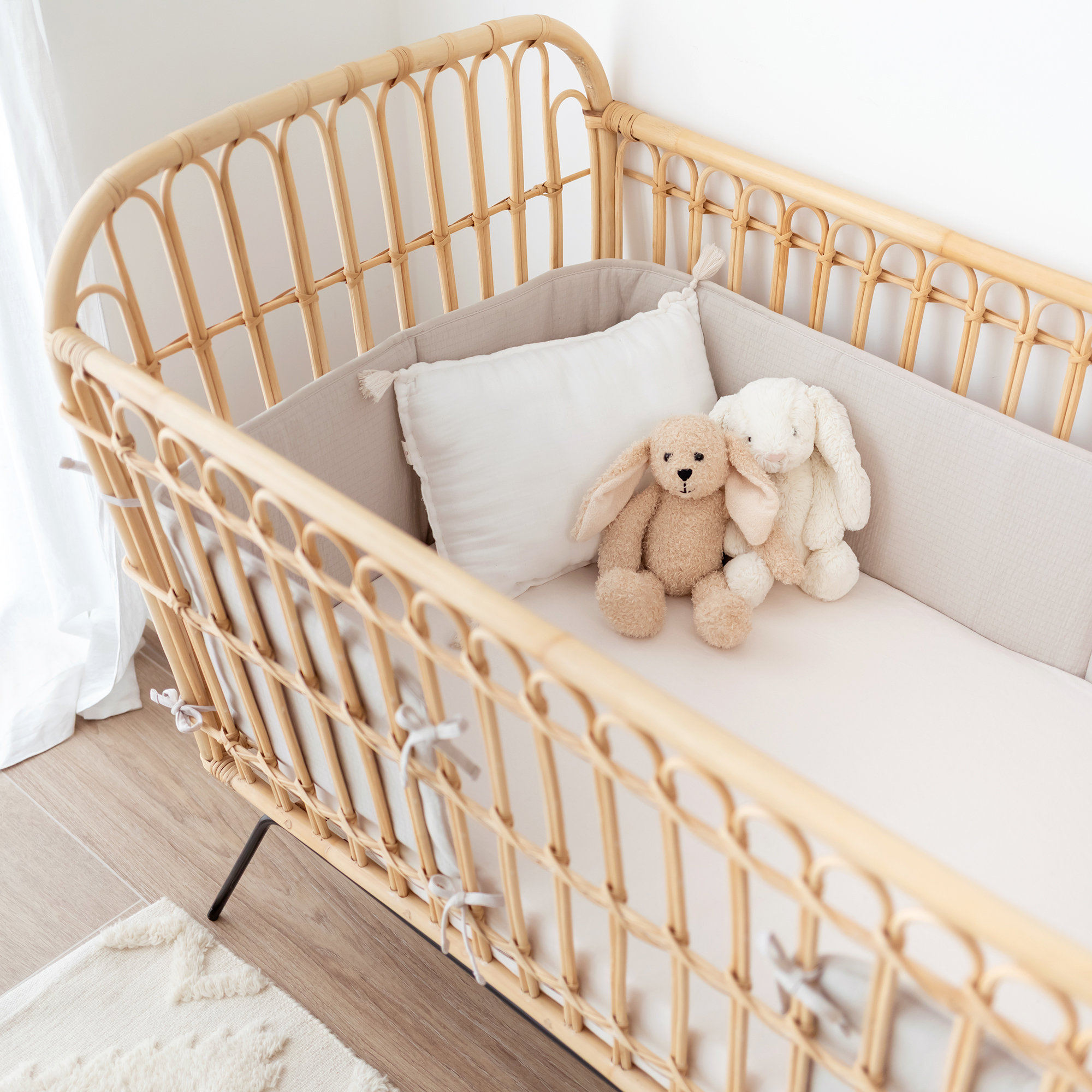 Playpen bumper Pady tetra jersey 75x95x28cm CADUM Sand[AWARENESS]