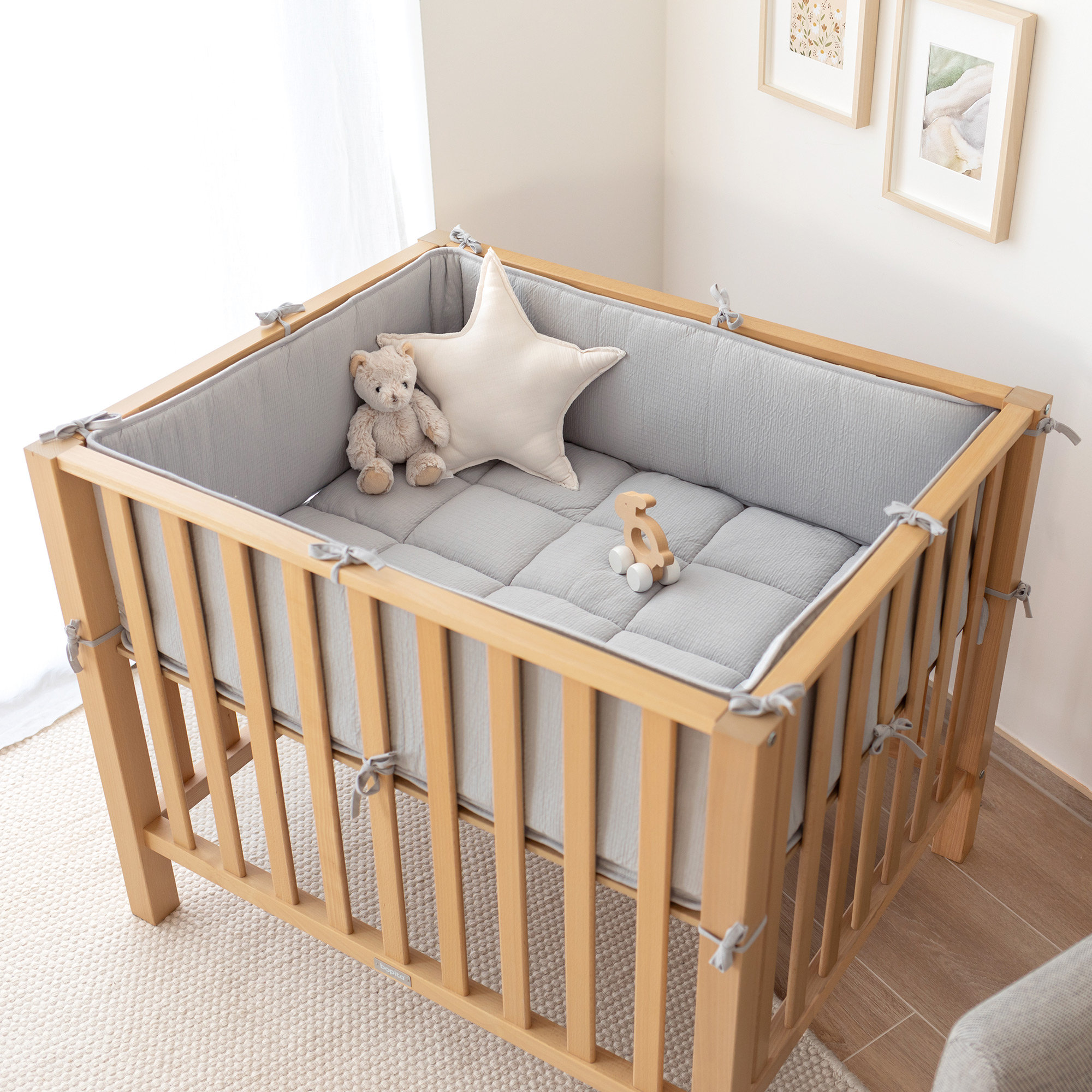 Playpen bumper Soft textured jersey 75x95x28cm CADUM GrizouOutlet