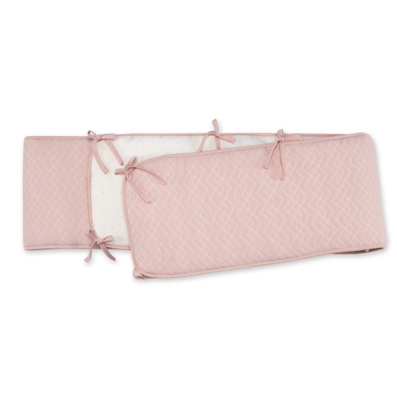 Playpen bumper Pady quilted jersey + jersey 75x95x28cm OSAKA Blush