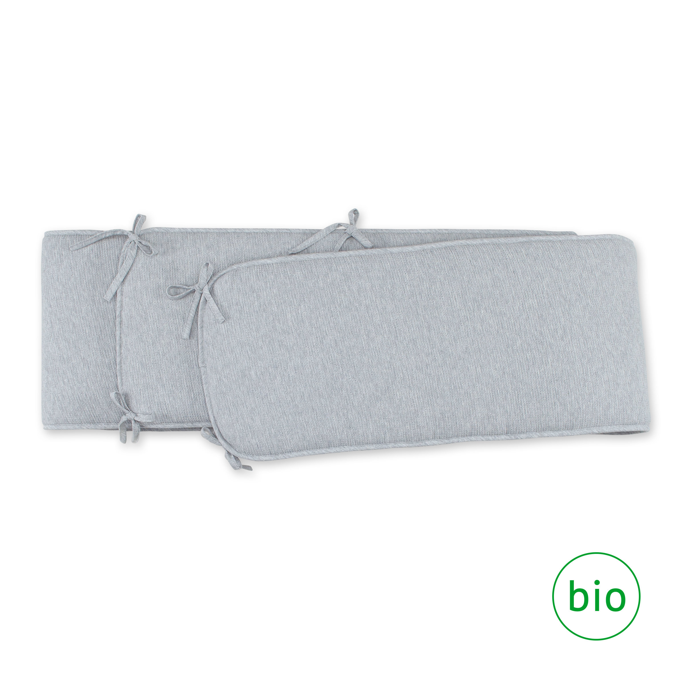 Playpen bumper Natural organic cotton 75x95x28cm WAFLE Mix grey