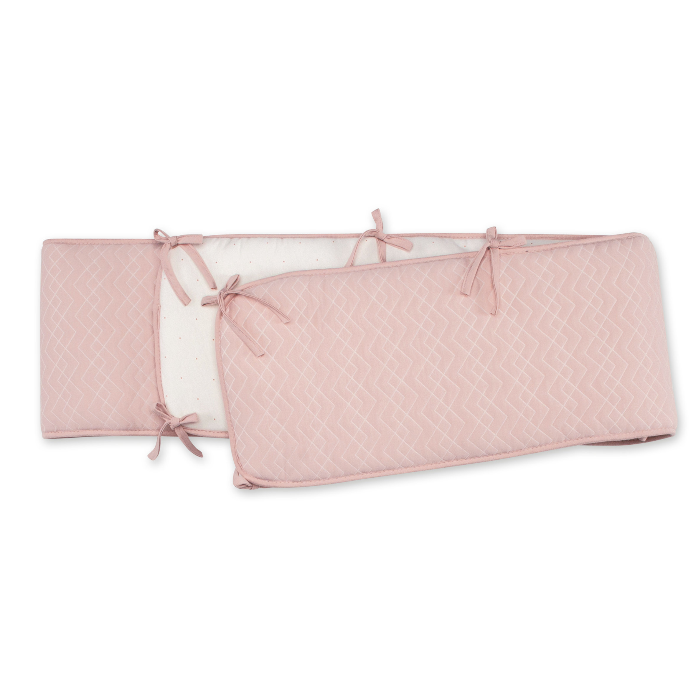 Playpen bumper Pady quilted jersey + jersey 100x100x28cm OSAKA Old pink