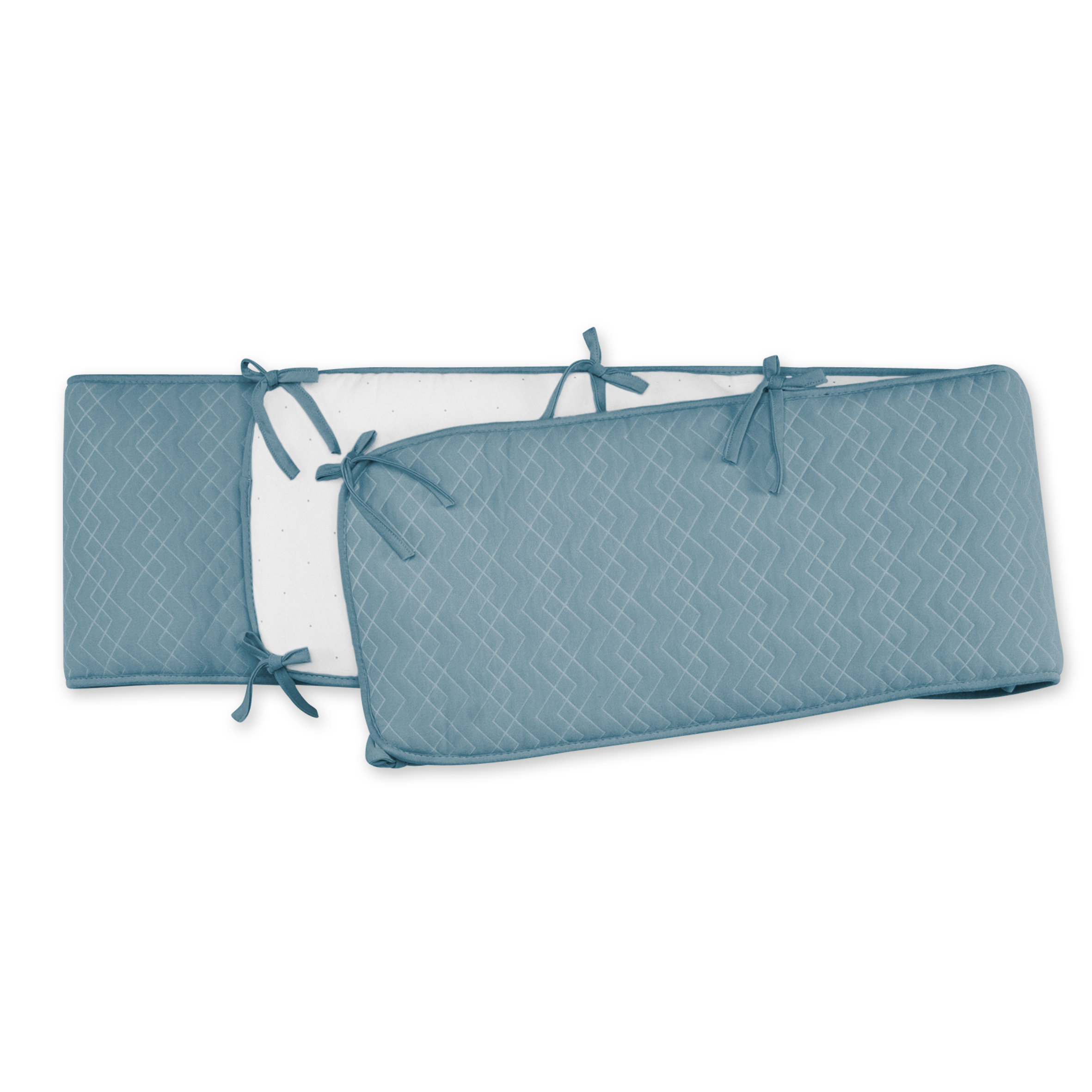 Playpen bumper Pady quilted jersey + jersey 100x100x28cm OSAKA Mineral blue