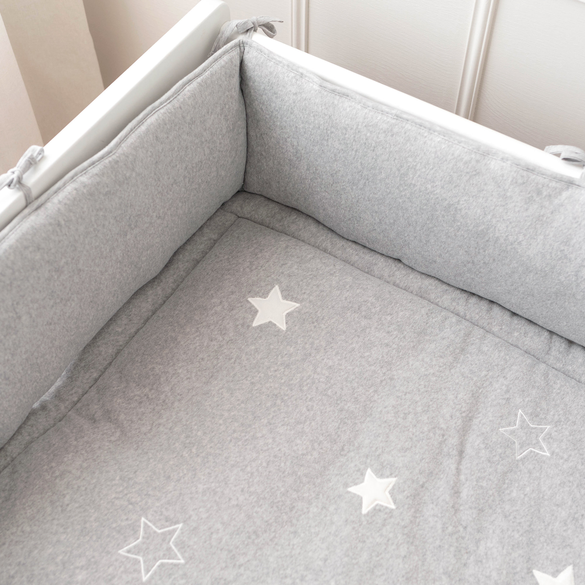 Playpen bumper Pady terry + terry 100x100x28cm STARY Grey marled