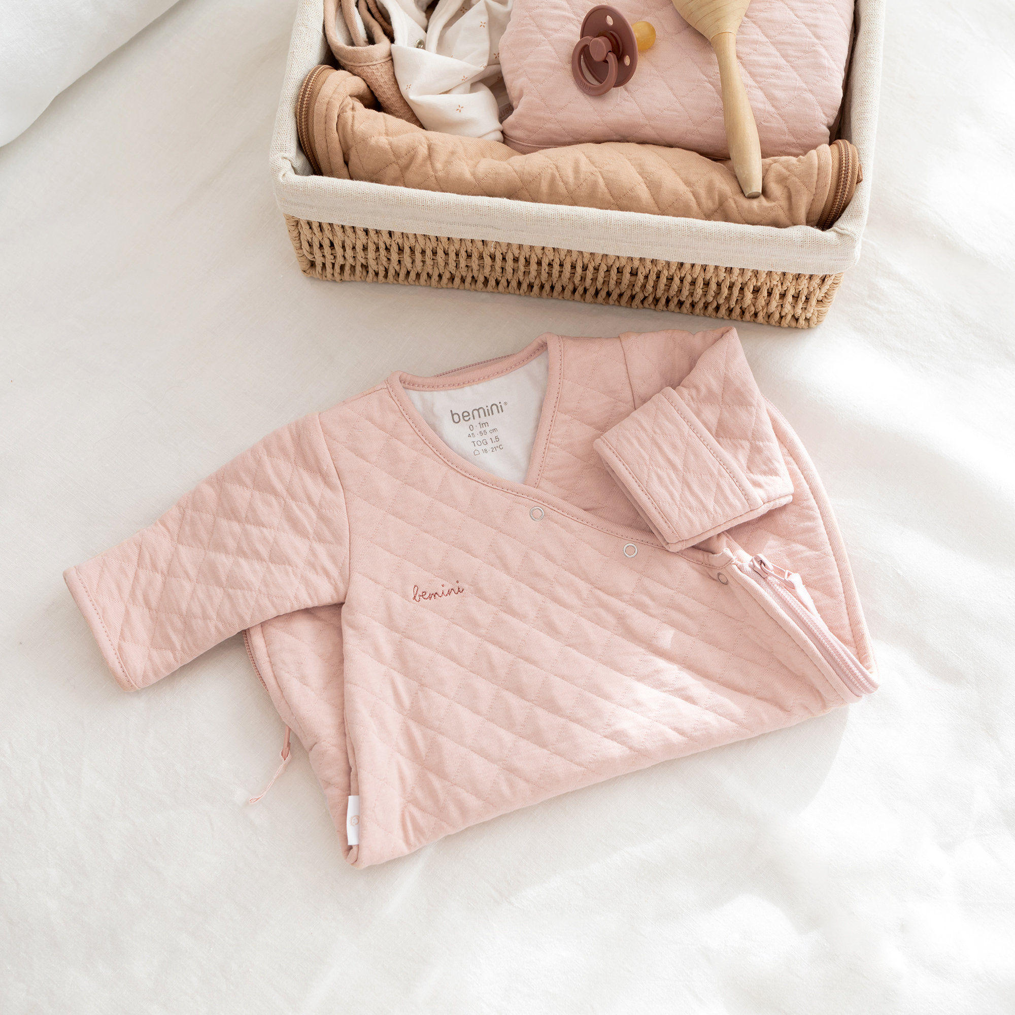 MAGIC BAG Pady quilted jersey 0-1m QUILT Blush tog 1.5
