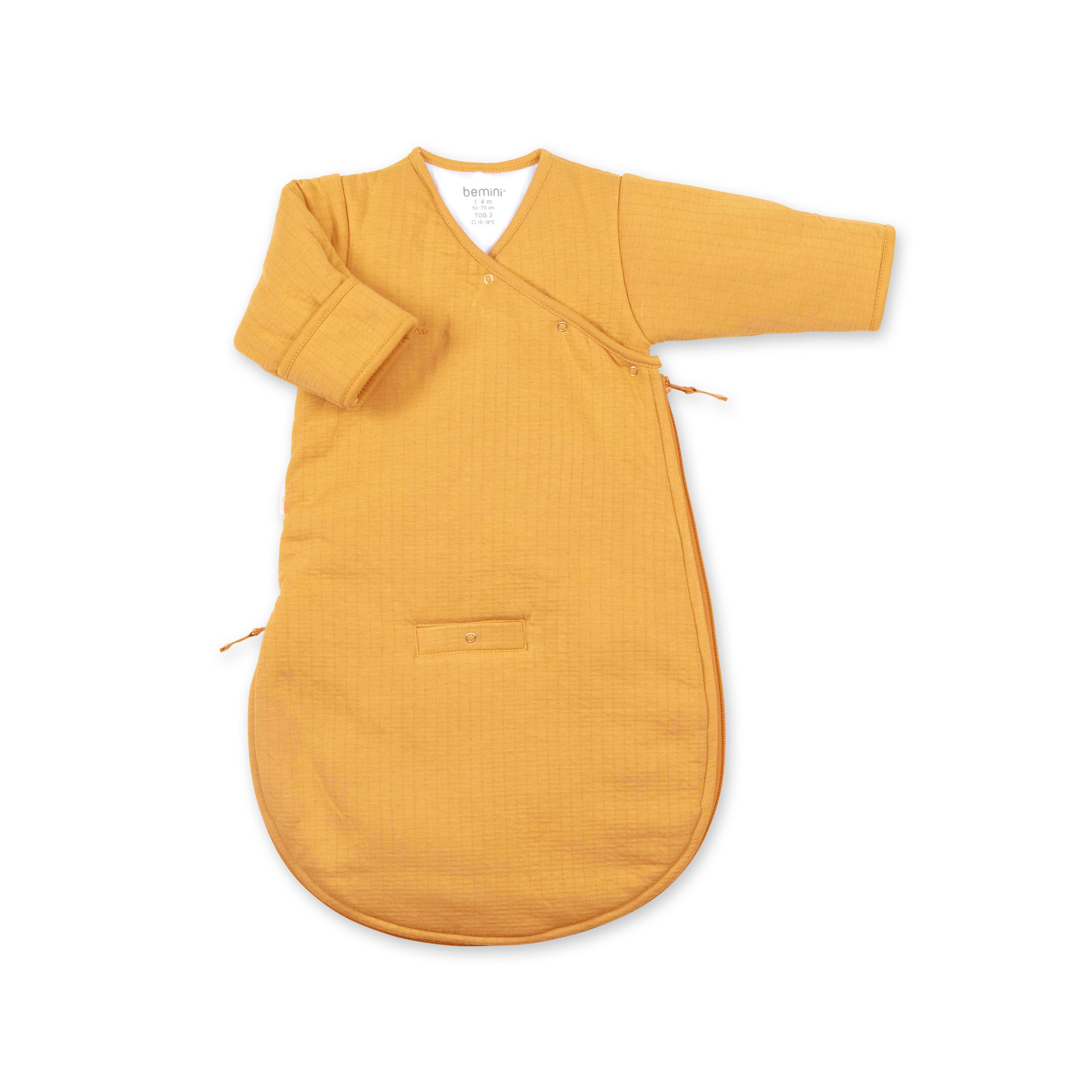 Magic bag Saco de dormir de 9/24 meses 85 cm Ocre Golden Pady Tetra Jersey Temporada de verano BEMINI 